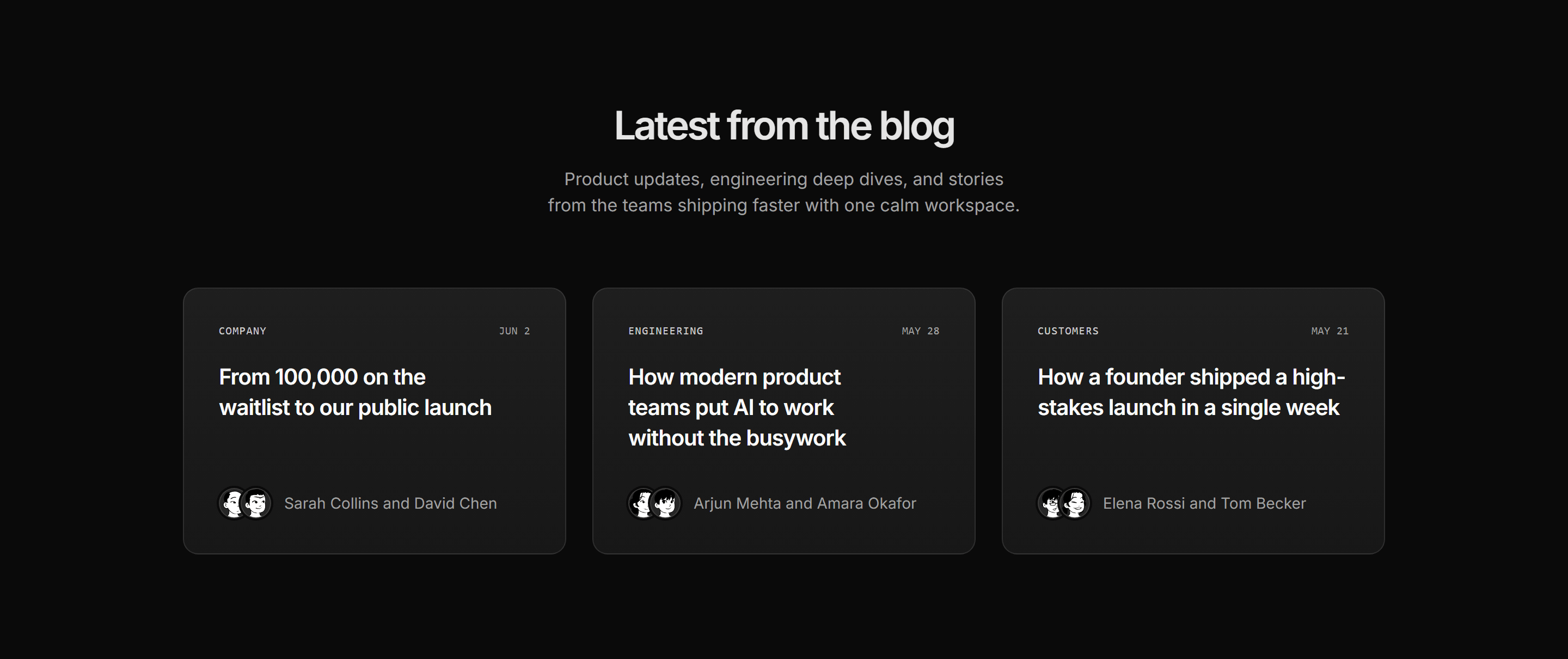 Modern SaaS Blog: Article Card Grid