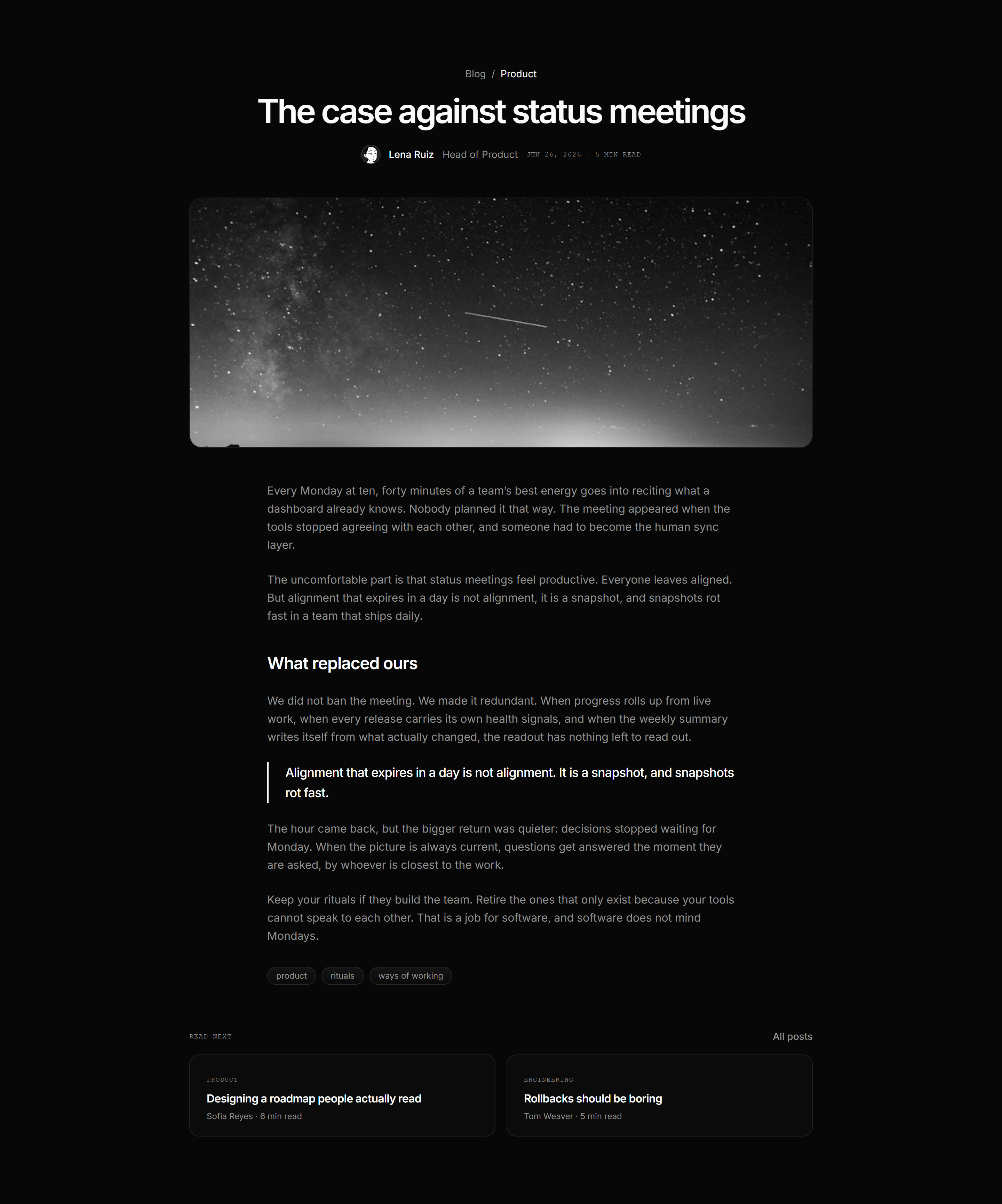 Modern SaaS Blog: Article Prose Page