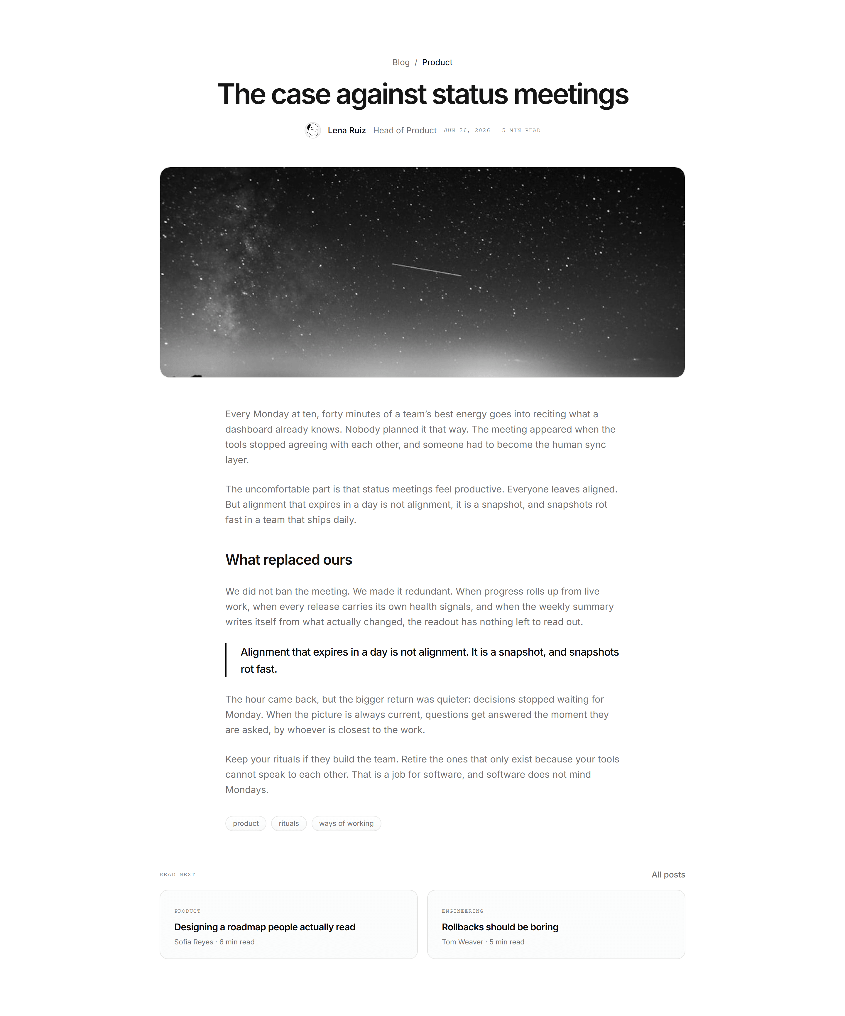 Modern SaaS Blog: Article Prose Page