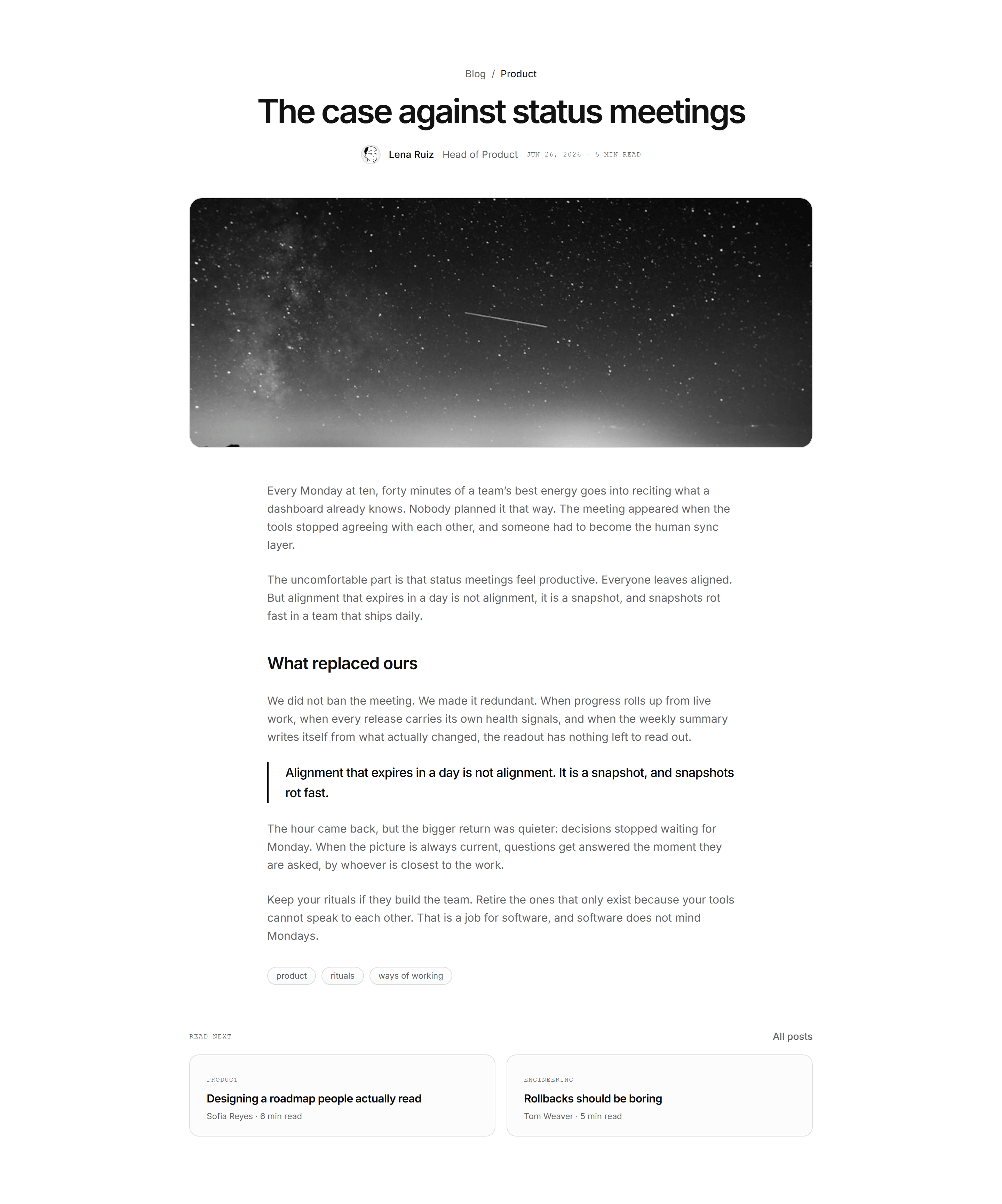Modern SaaS Blog: Article Prose Page