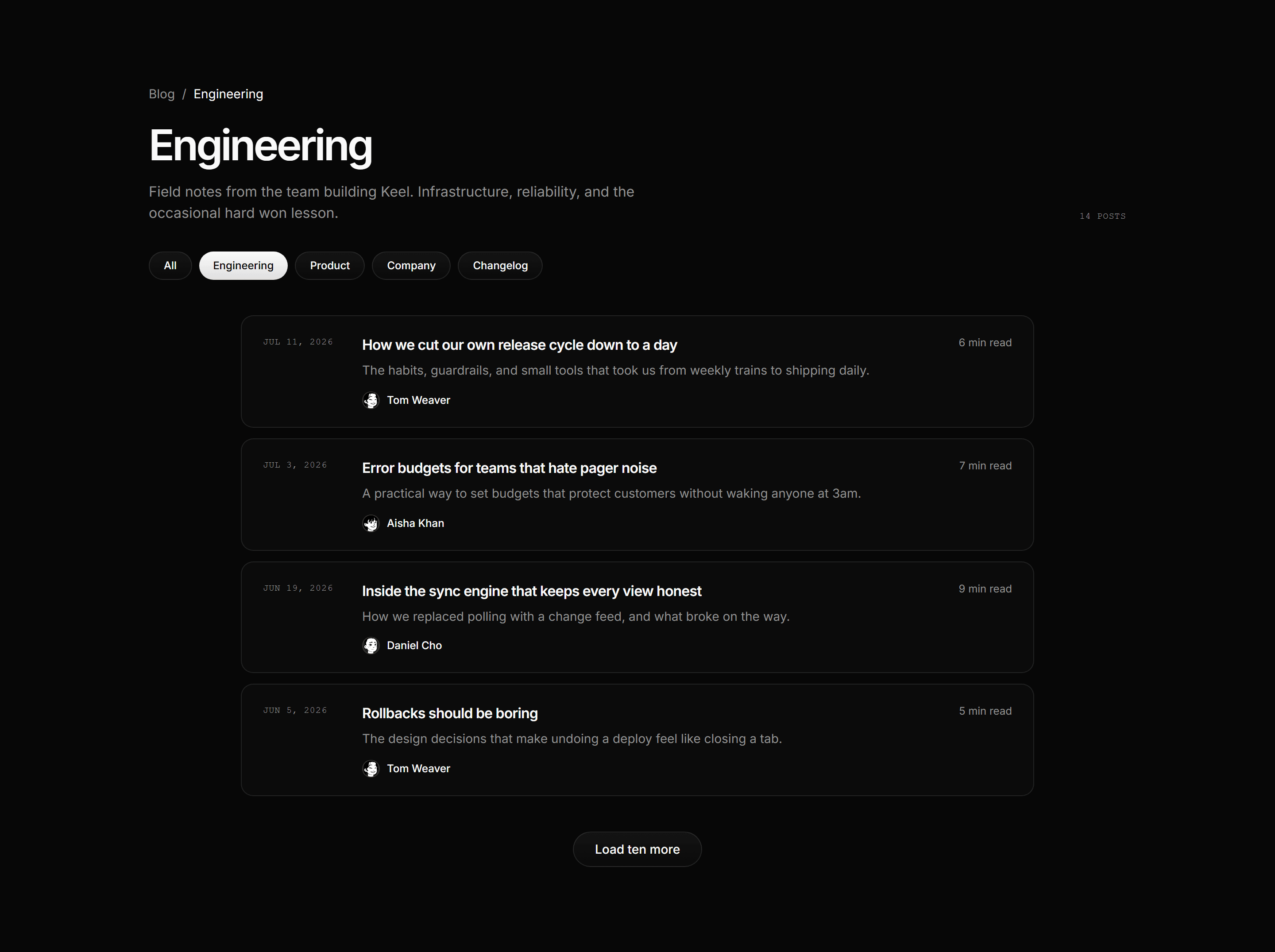 Modern SaaS Blog: Category Post List
