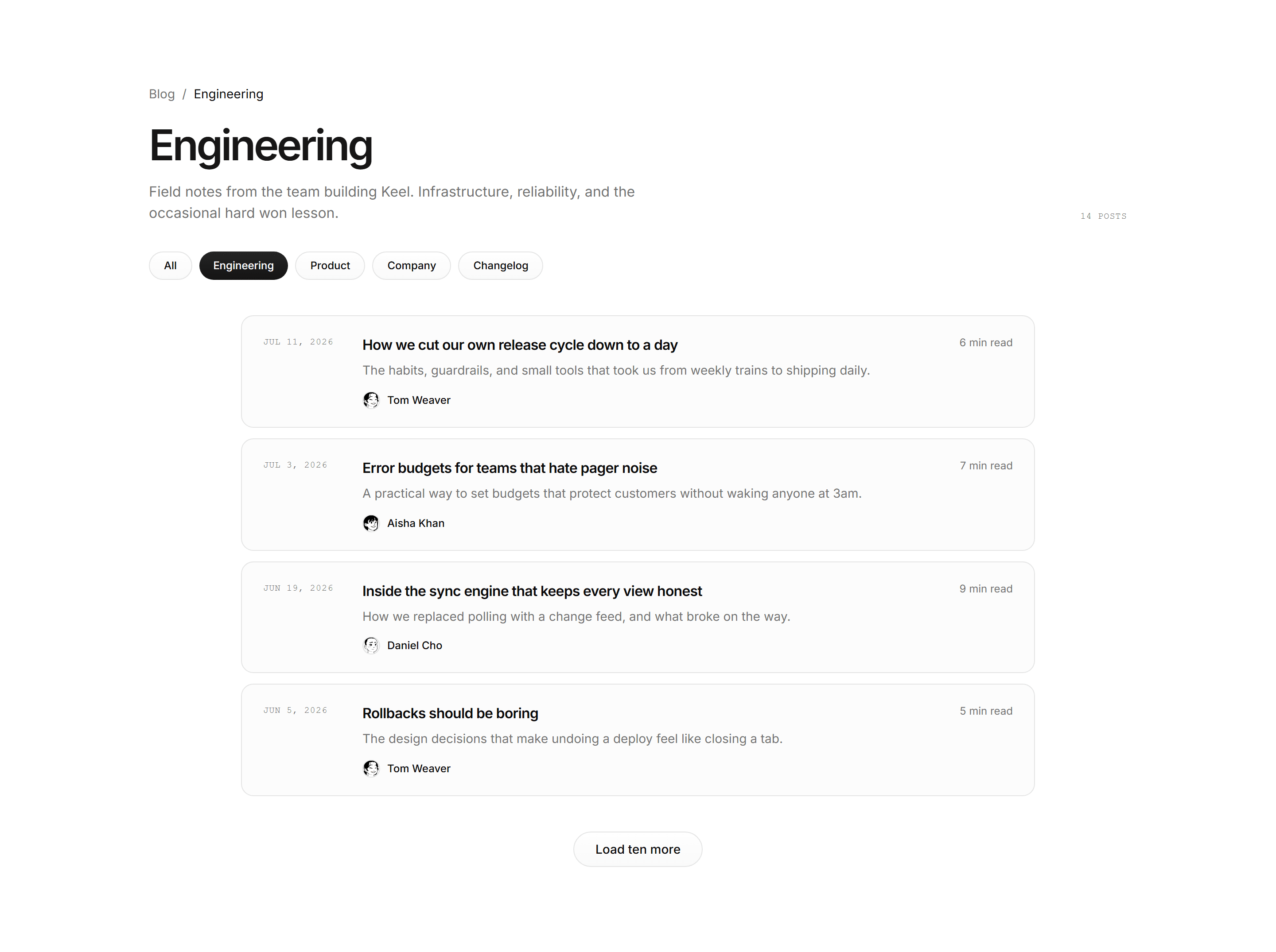 Modern SaaS Blog: Category Post List