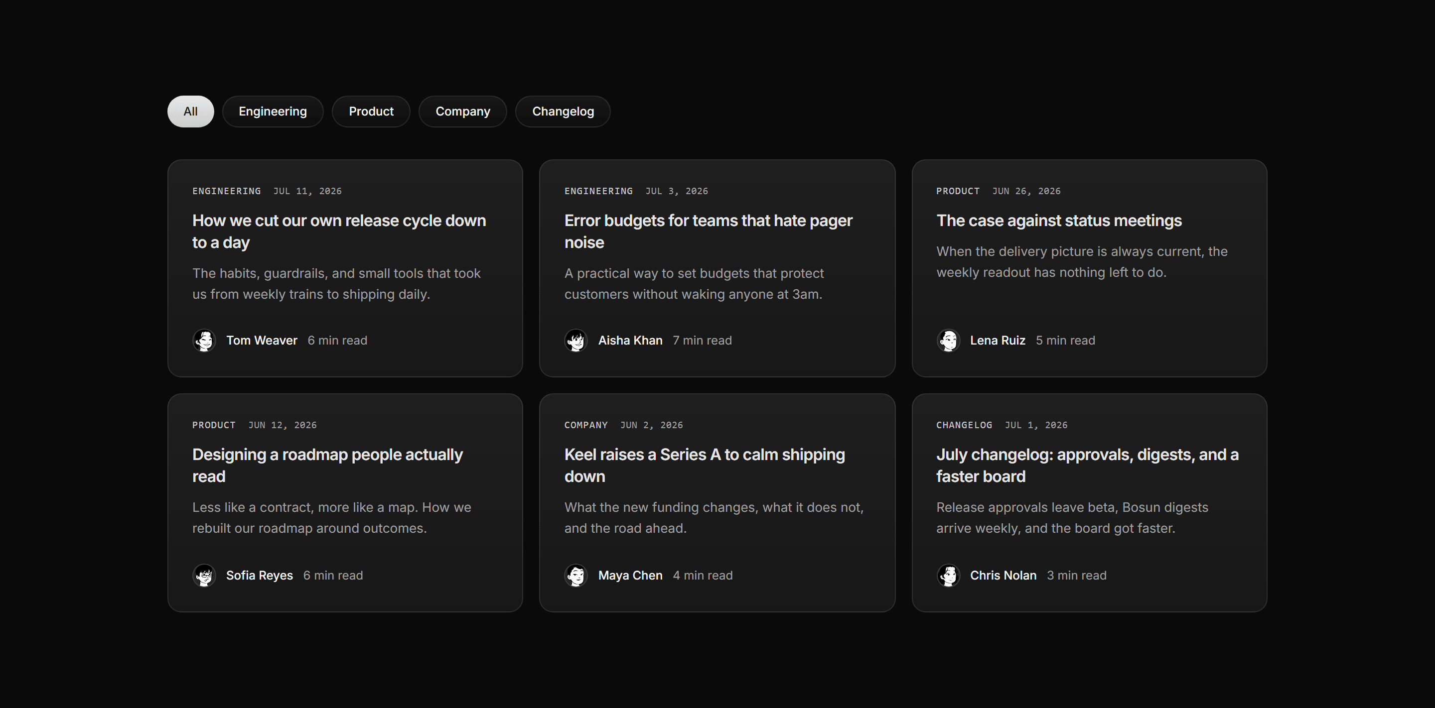 Modern SaaS Blog: Filterable Post Grid