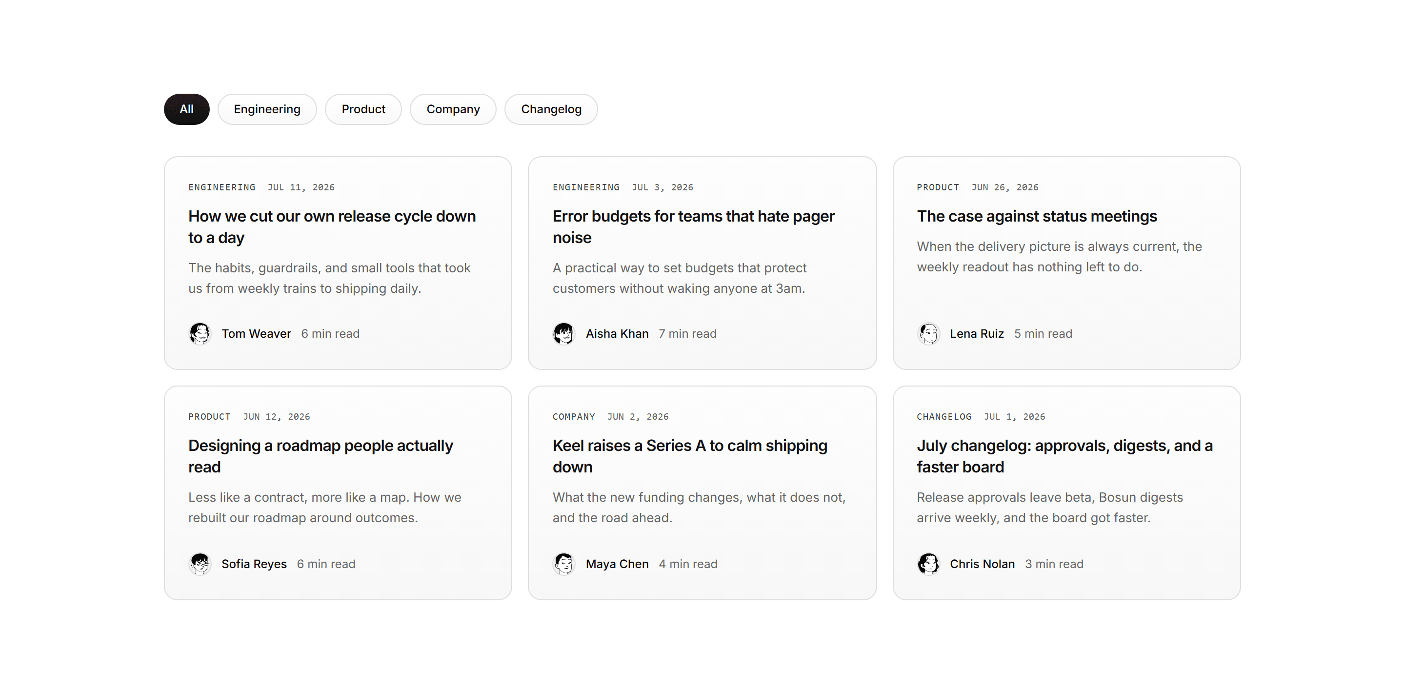 Modern SaaS Blog: Filterable Post Grid
