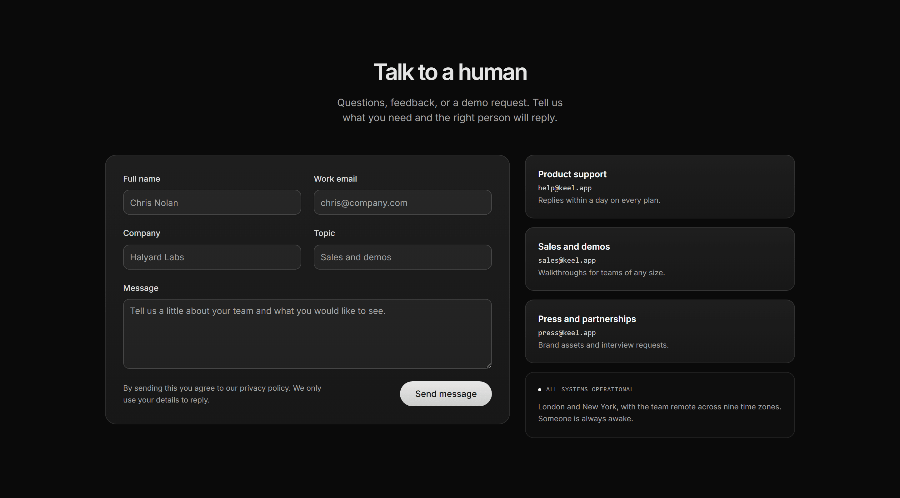 Modern SaaS Contact Section: Split Contact Form