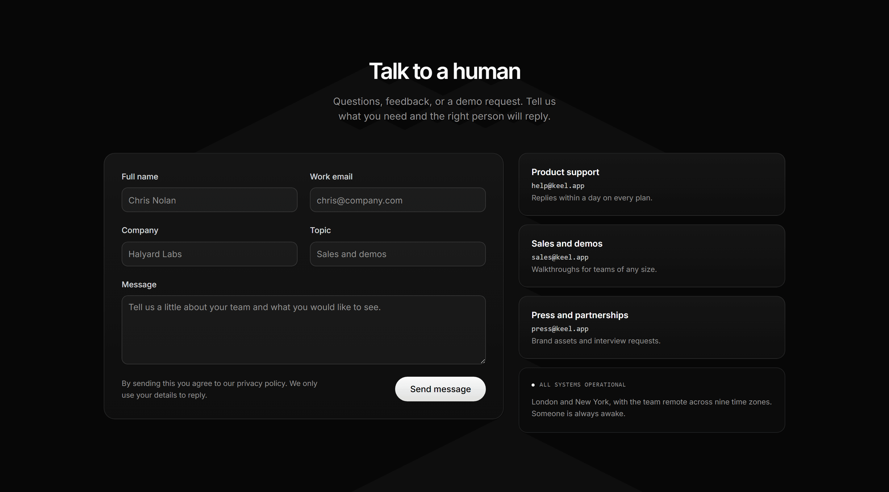 Modern SaaS Contact Section: Split Contact Form