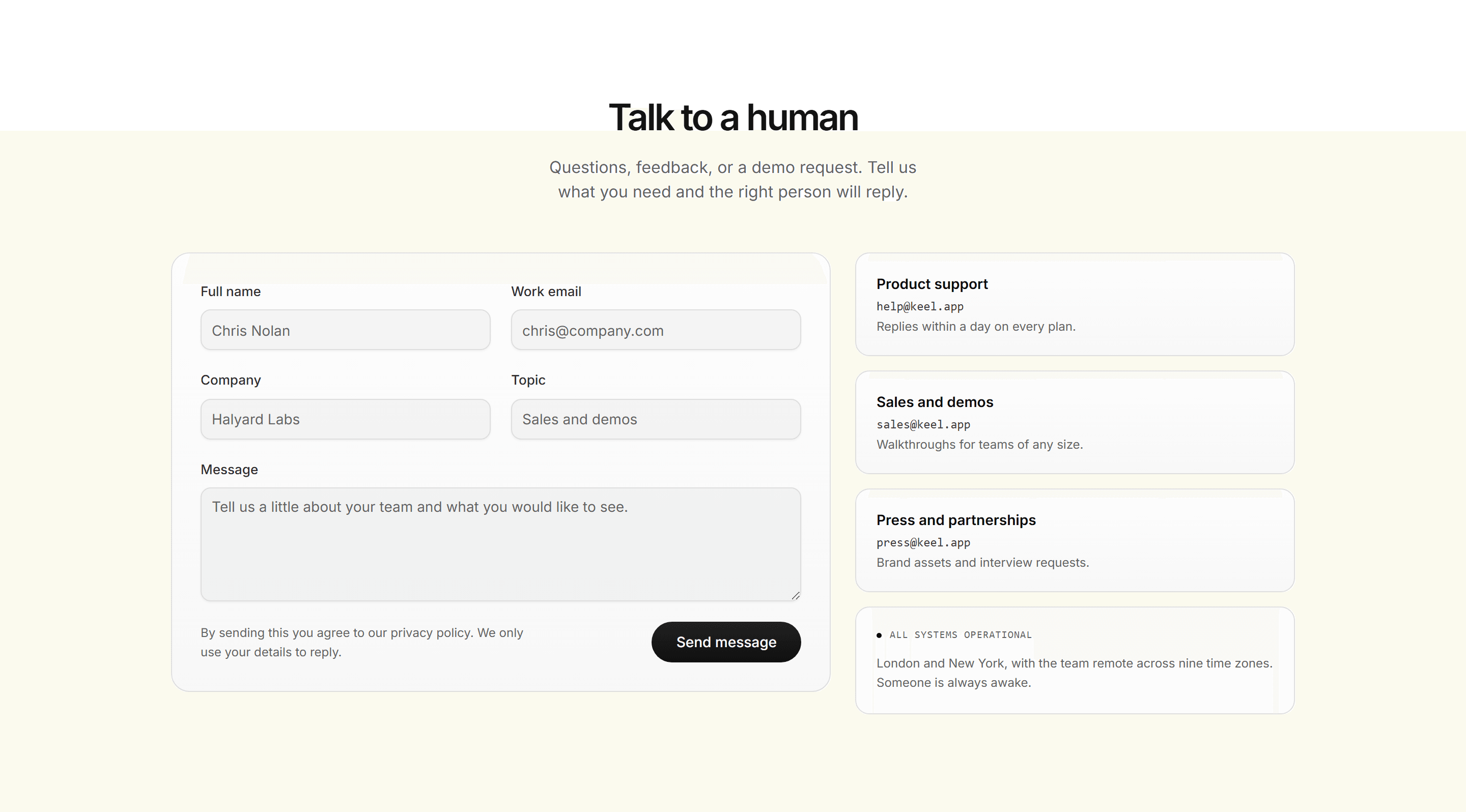 Modern SaaS Contact Section: Split Contact Form