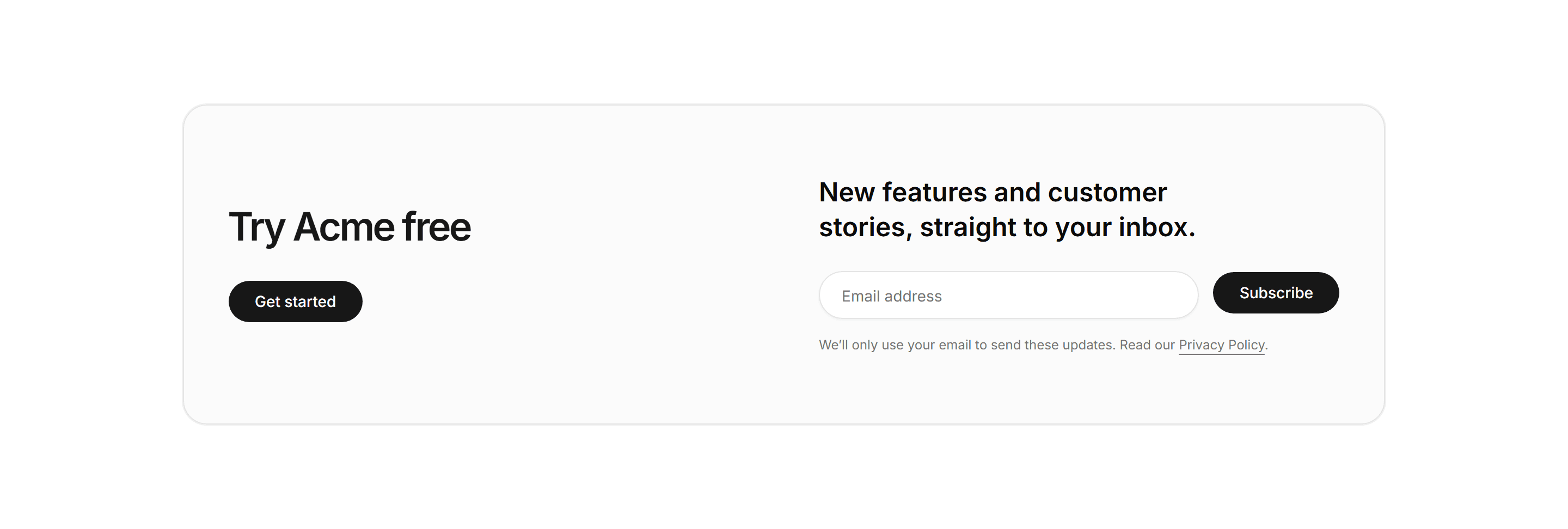 Modern SaaS CTA: Split Signup