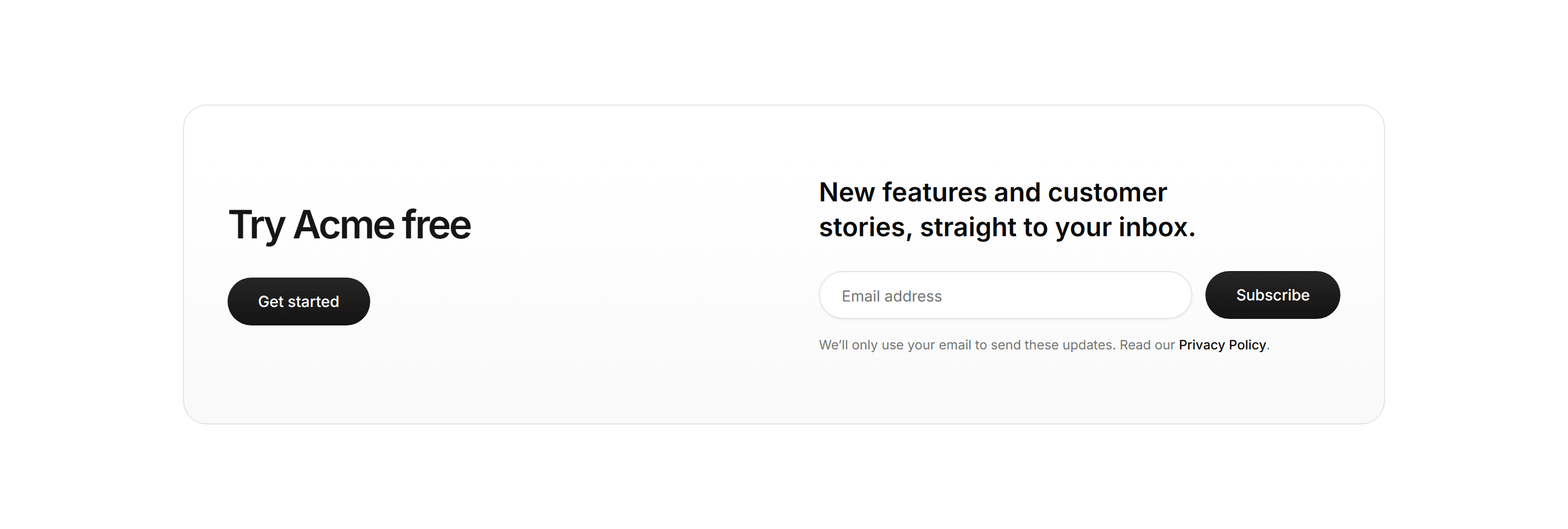 Modern SaaS CTA: Split Signup