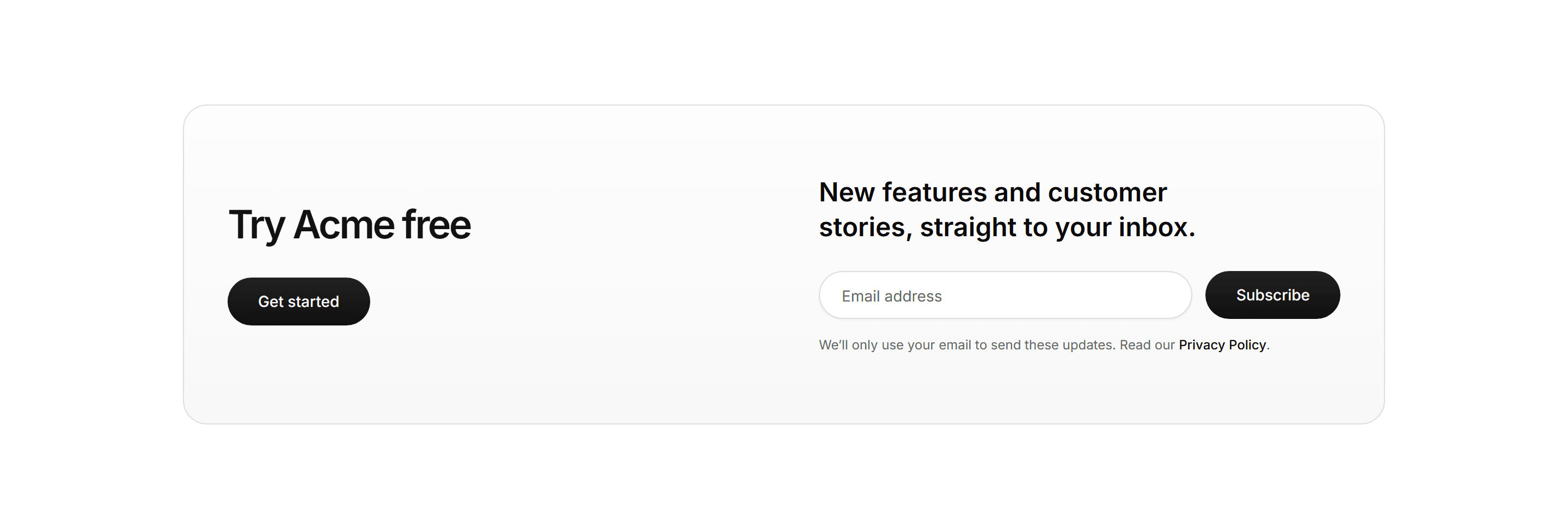 Modern SaaS CTA: Split Signup