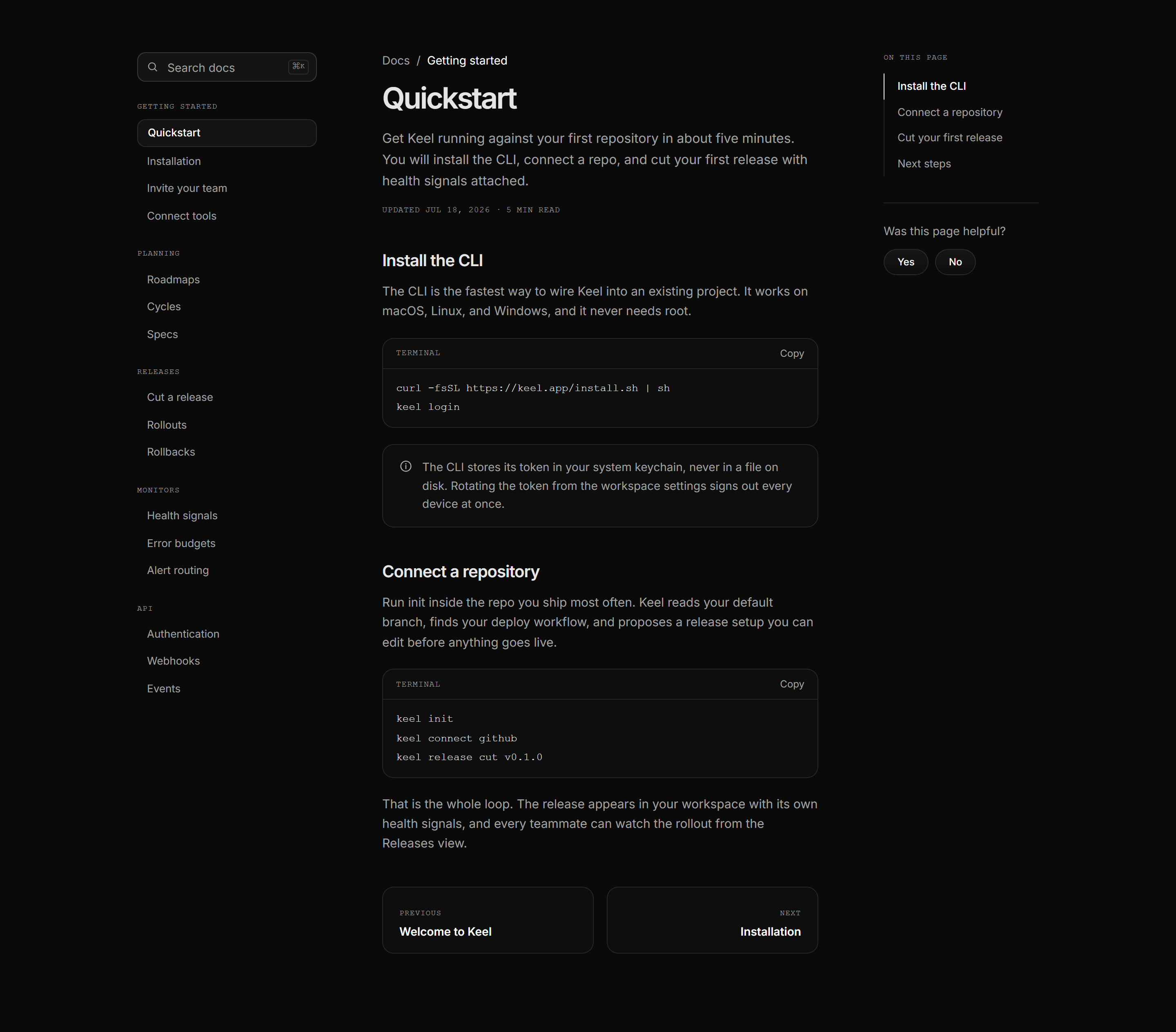 Modern SaaS Docs Page: Sidebar Docs Shell