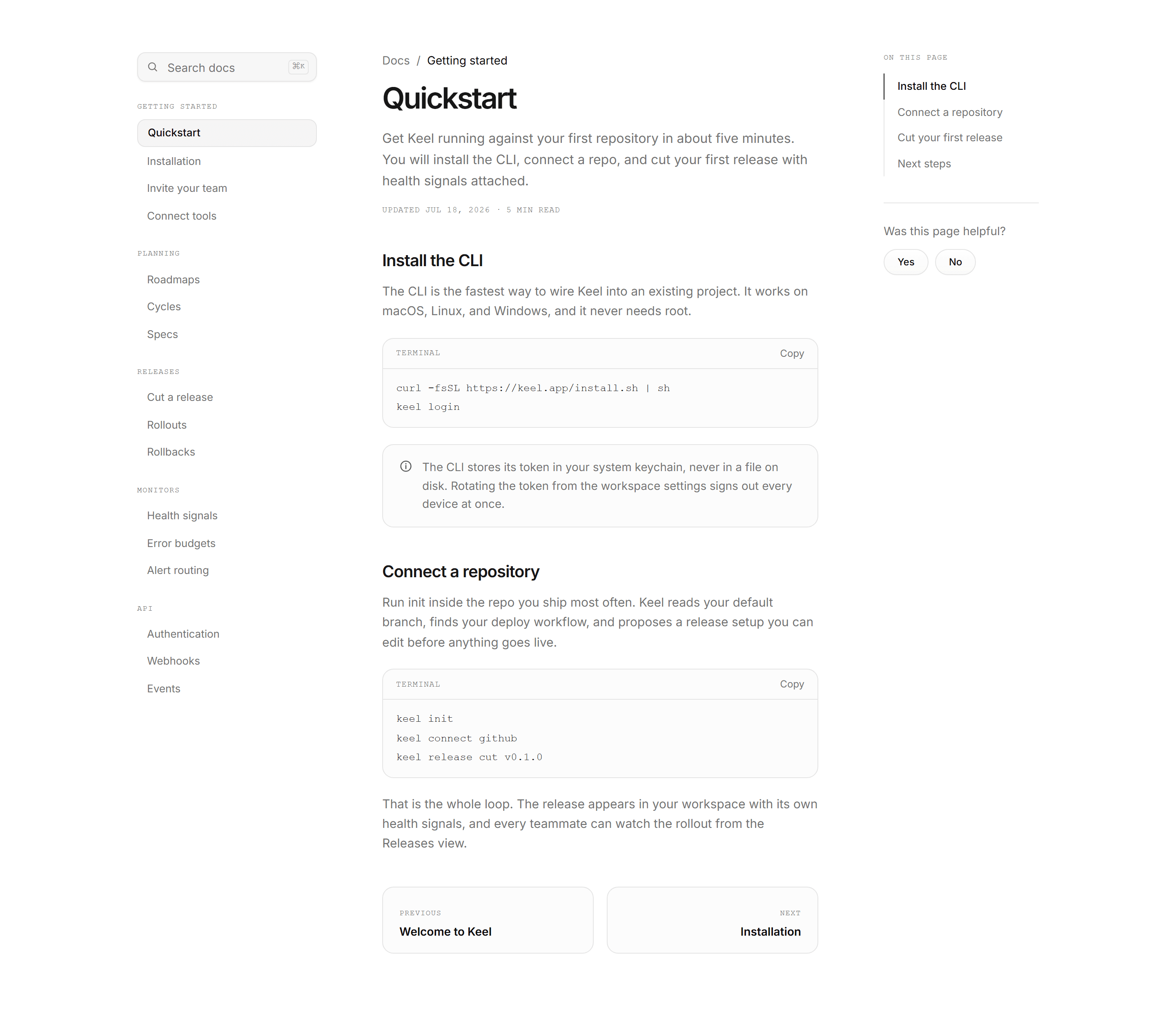 Modern SaaS Docs Page: Sidebar Docs Shell