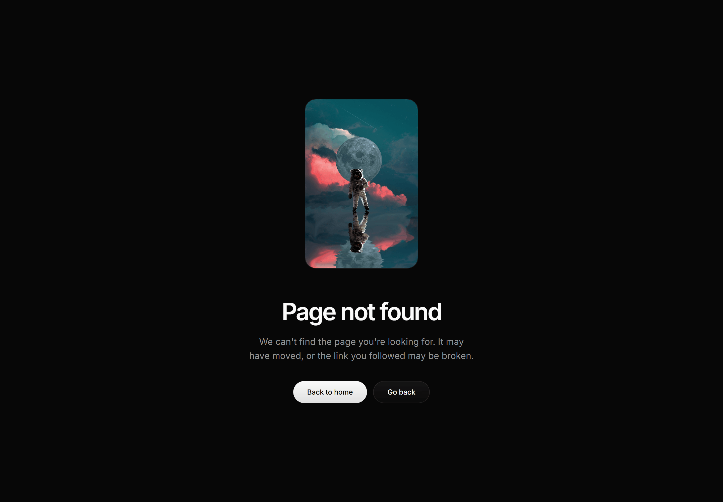 Modern SaaS Error Page: Centered Astronaut