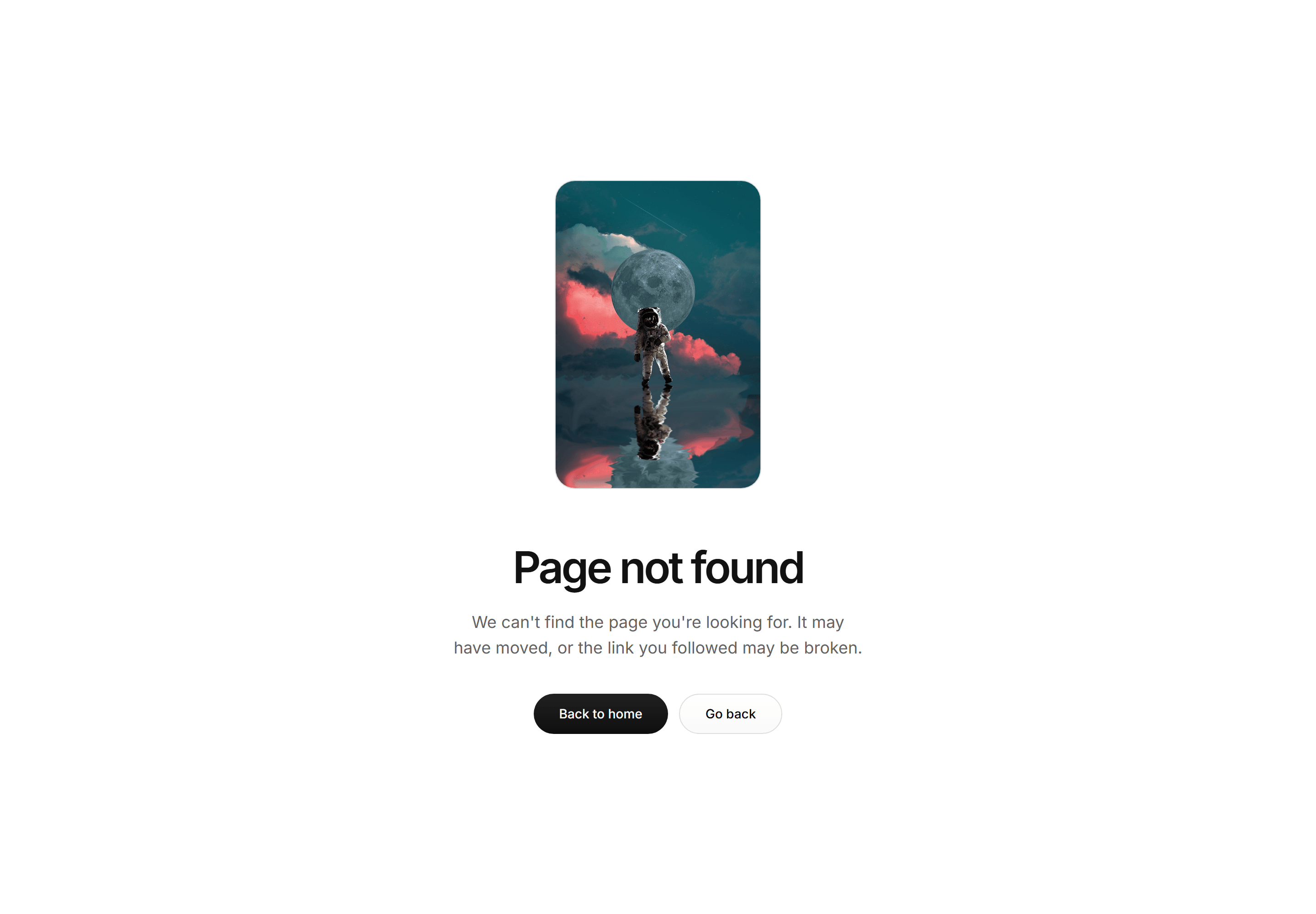 Modern SaaS Error Page: Centered Astronaut