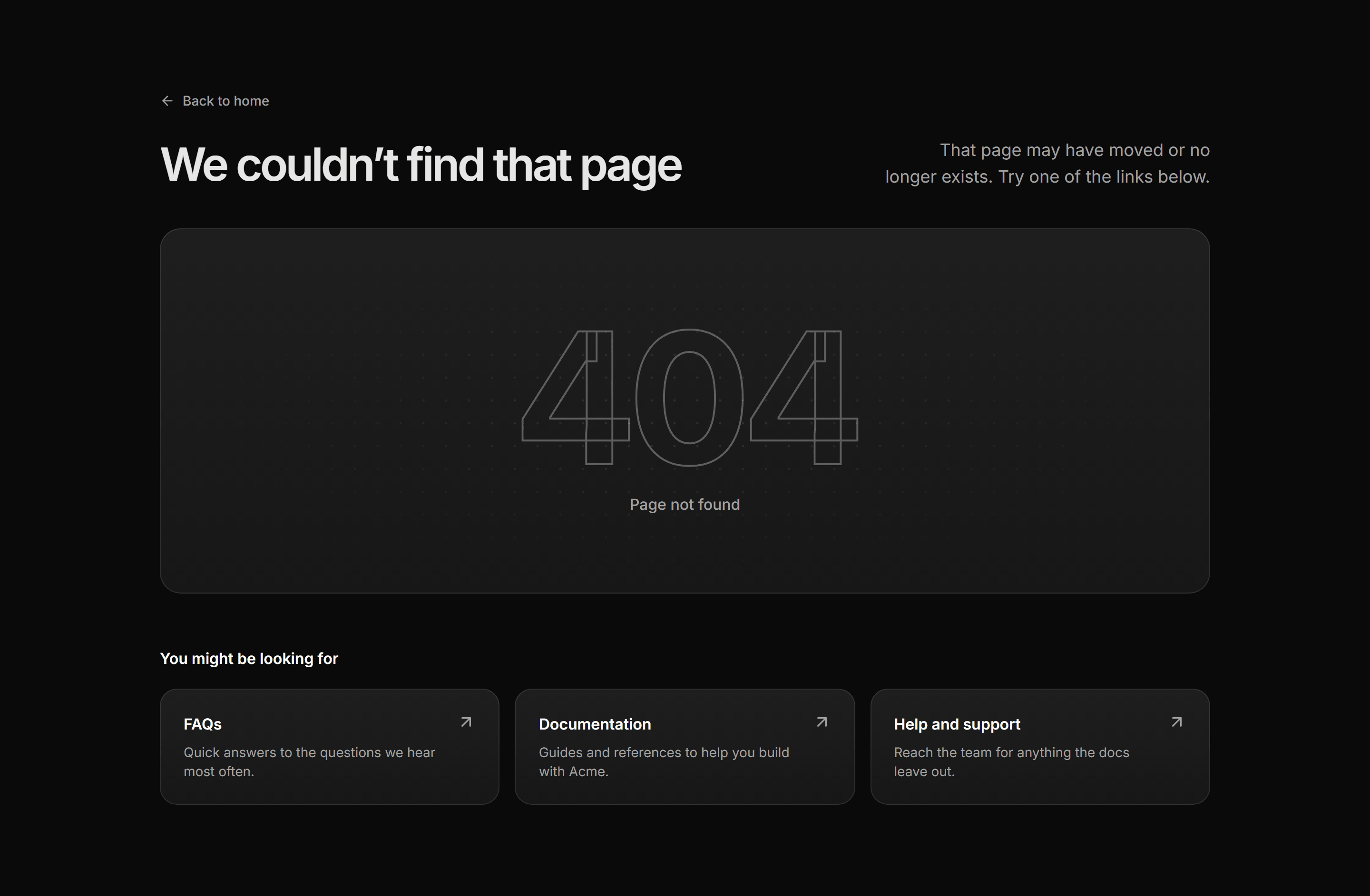 Modern SaaS Error Page: Split With Links