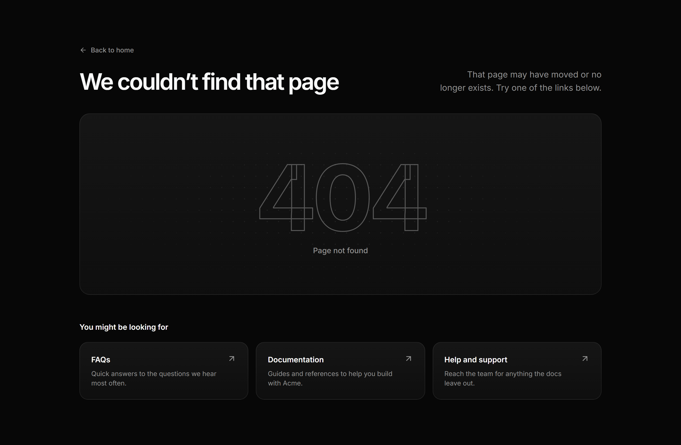 Modern SaaS Error Page: Split With Links