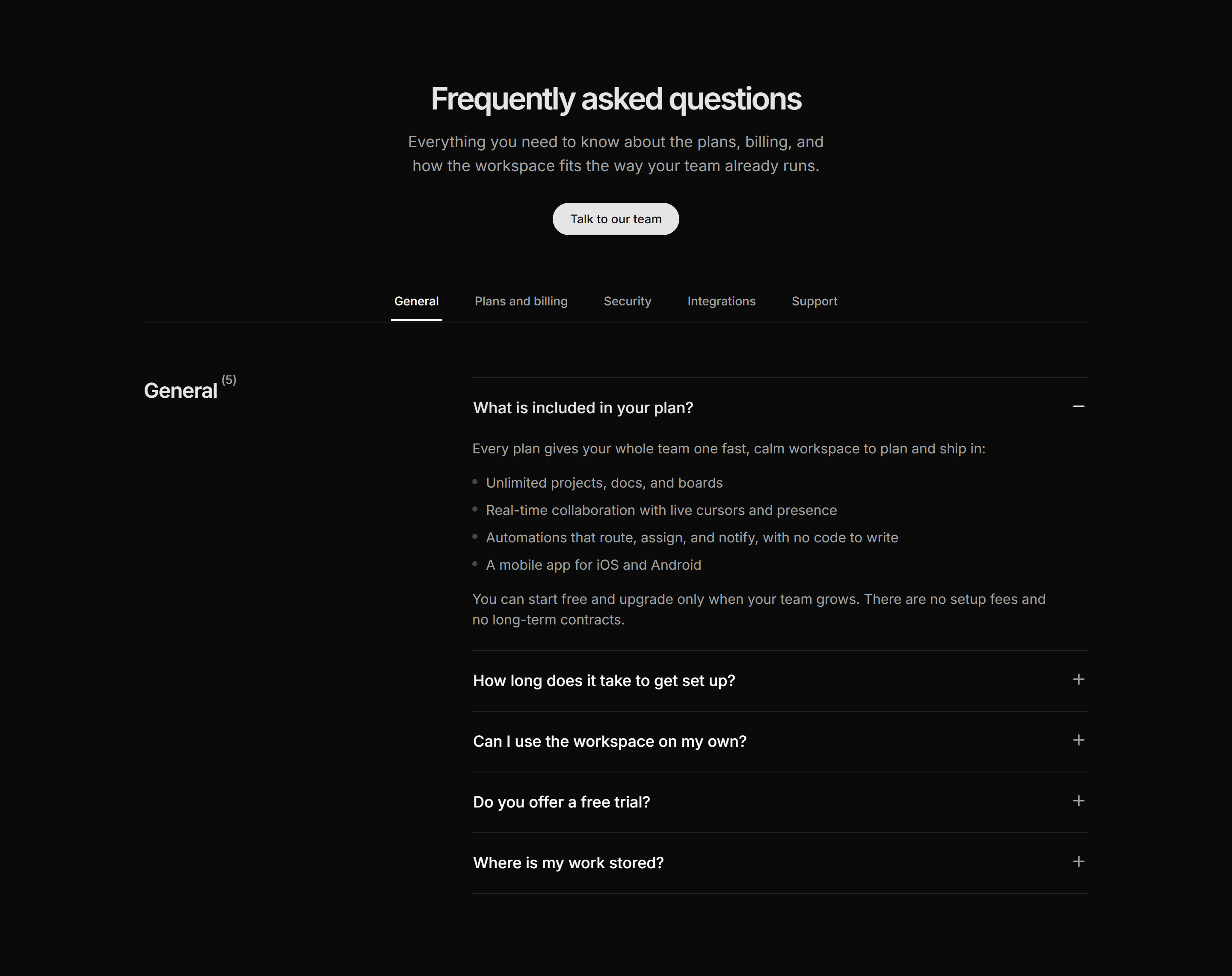 Modern SaaS FAQ: Tabbed Categories