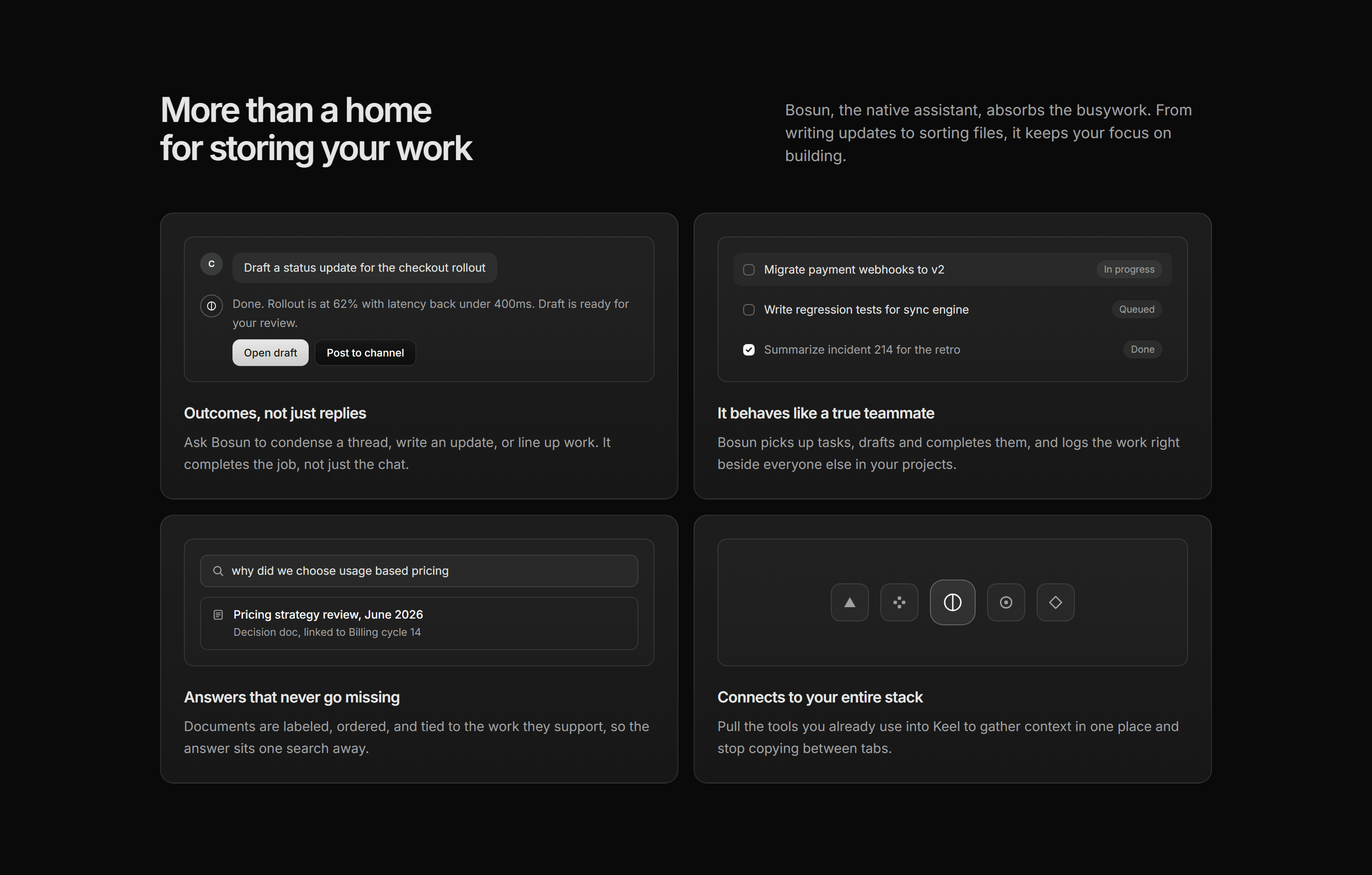 Modern SaaS Feature: Assistant Snippet Grid