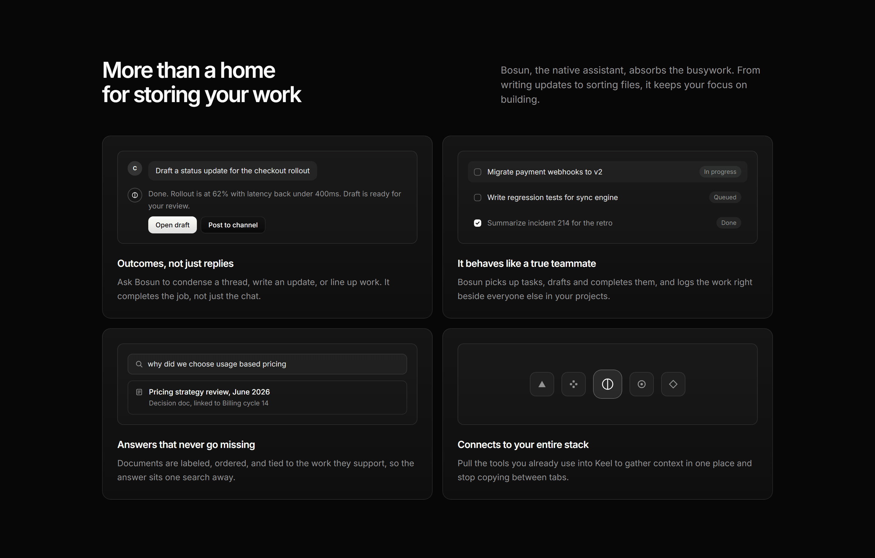 Modern SaaS Feature: Assistant Snippet Grid