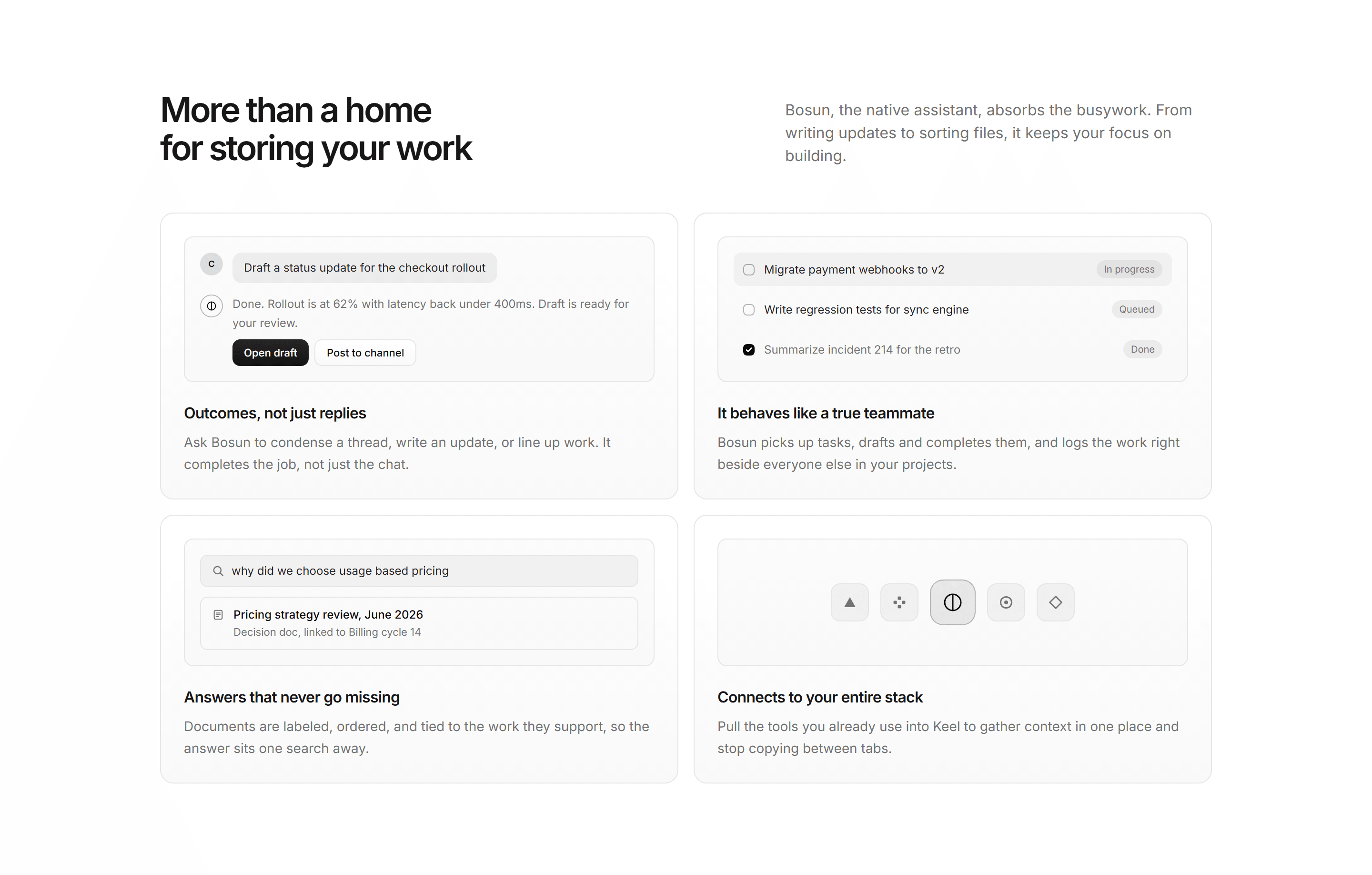 Modern SaaS Feature: Assistant Snippet Grid