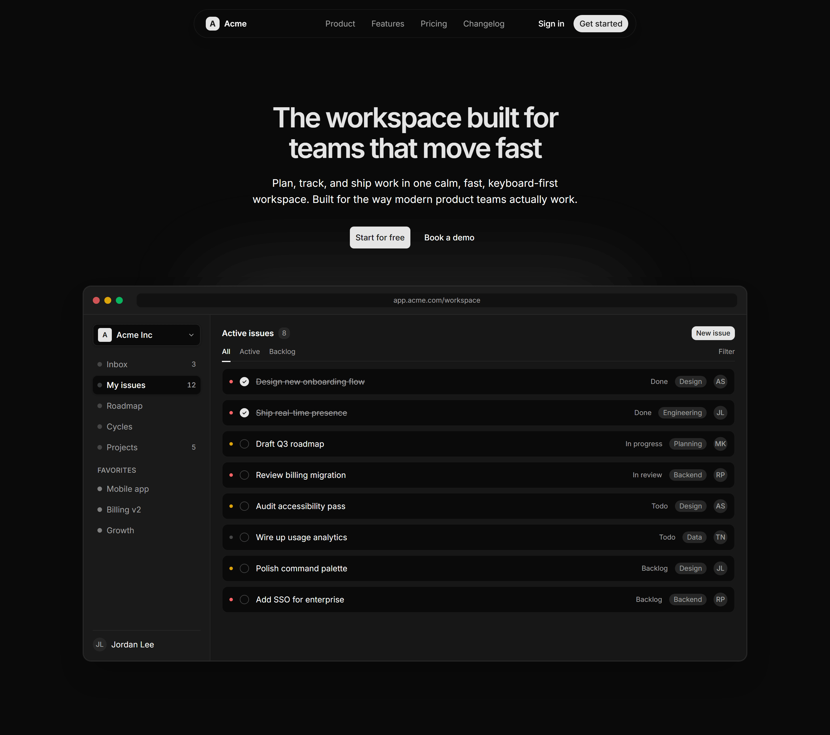 Modern SaaS Hero: Centered With Product Image