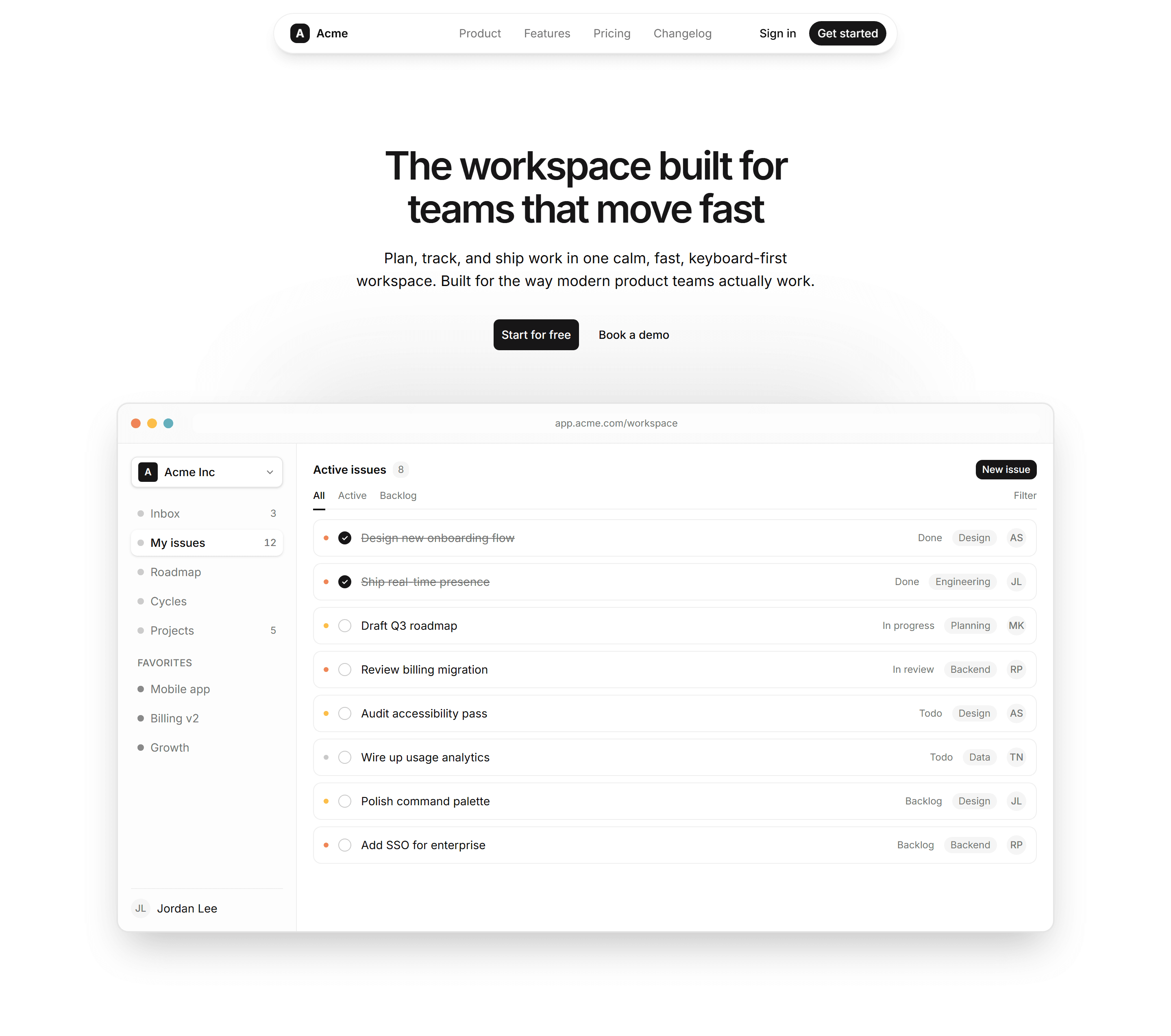 Modern SaaS Hero: Centered With Product Image
