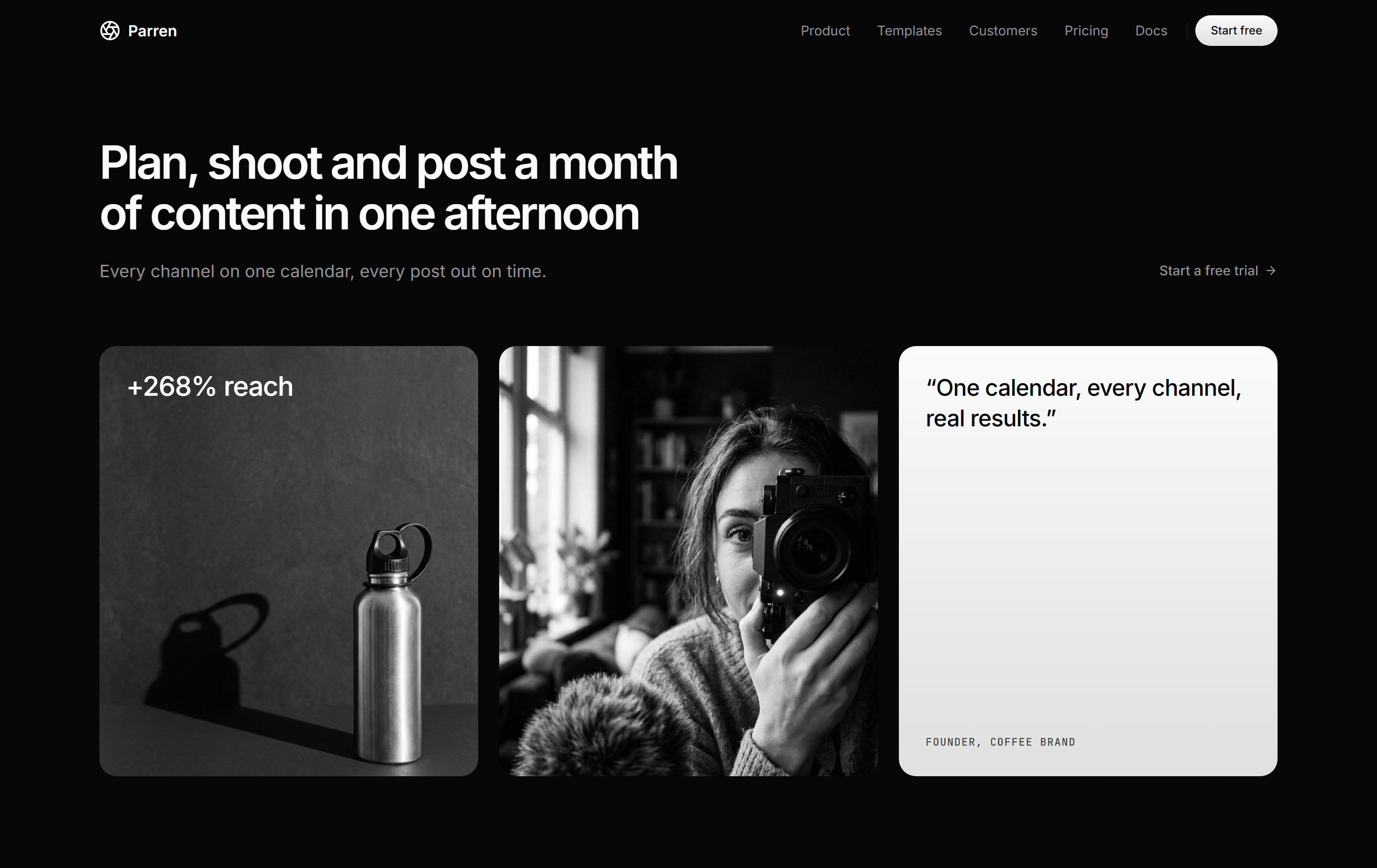 Modern SaaS Hero: Photo Quote Cards