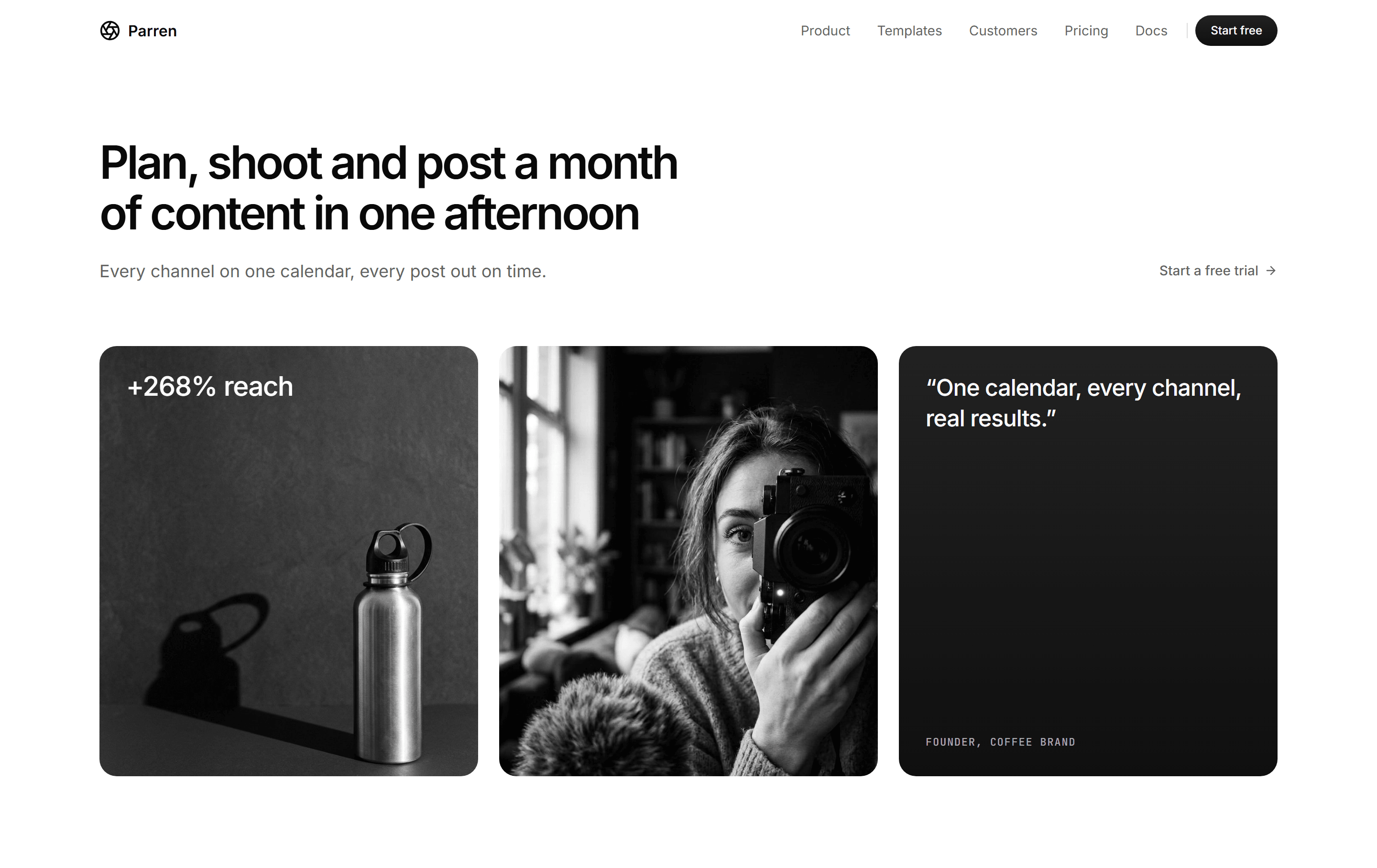 Modern SaaS Hero: Photo Quote Cards