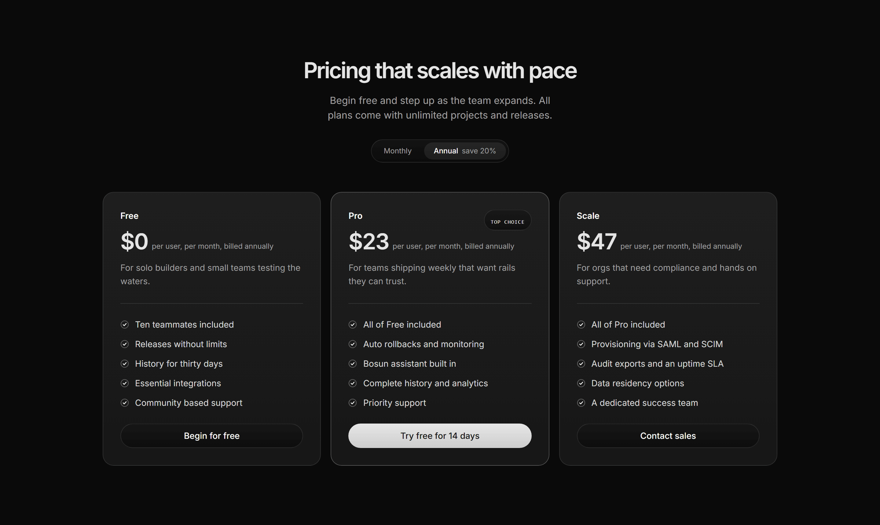 Modern SaaS Pricing: Depth Tier Cards