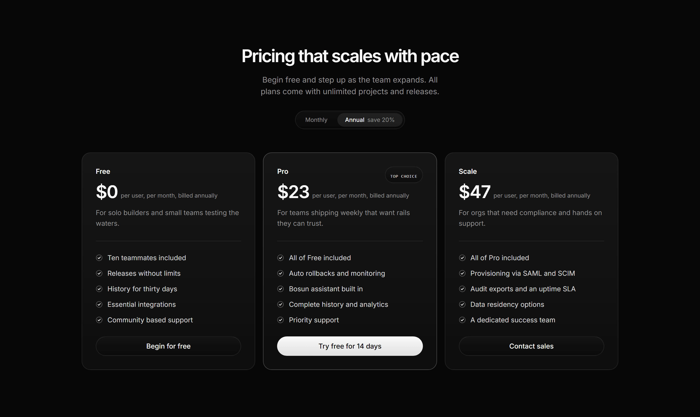 Modern SaaS Pricing: Depth Tier Cards