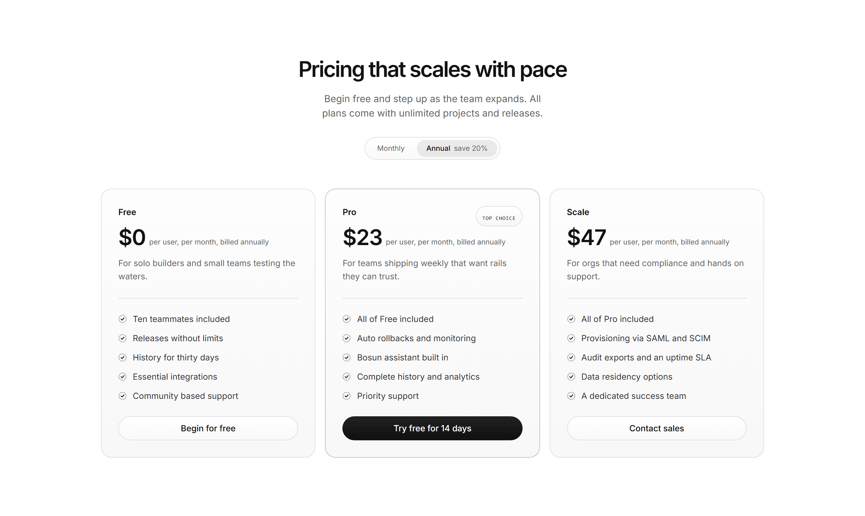Modern SaaS Pricing: Depth Tier Cards