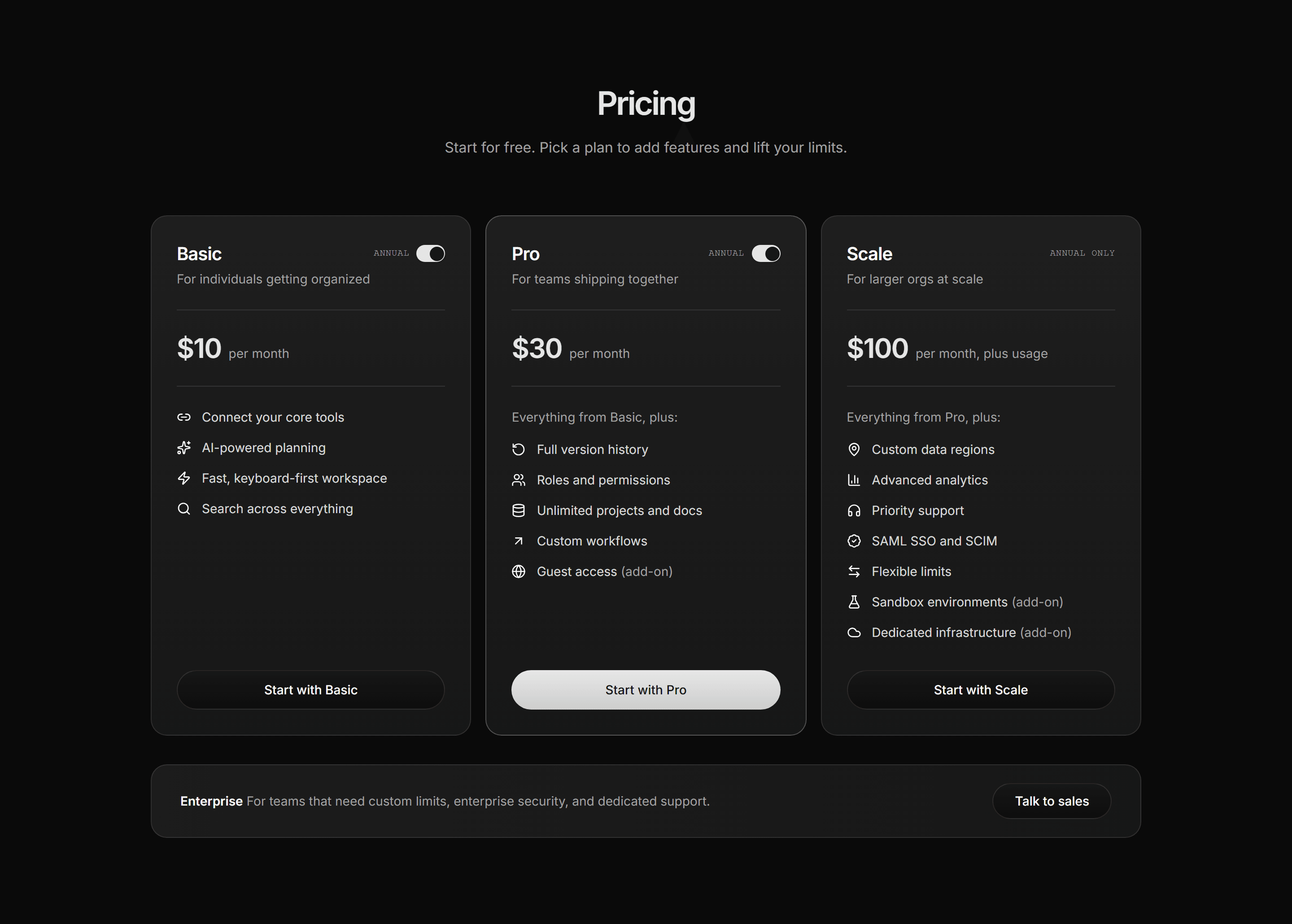 Modern SaaS Pricing: Three Tier