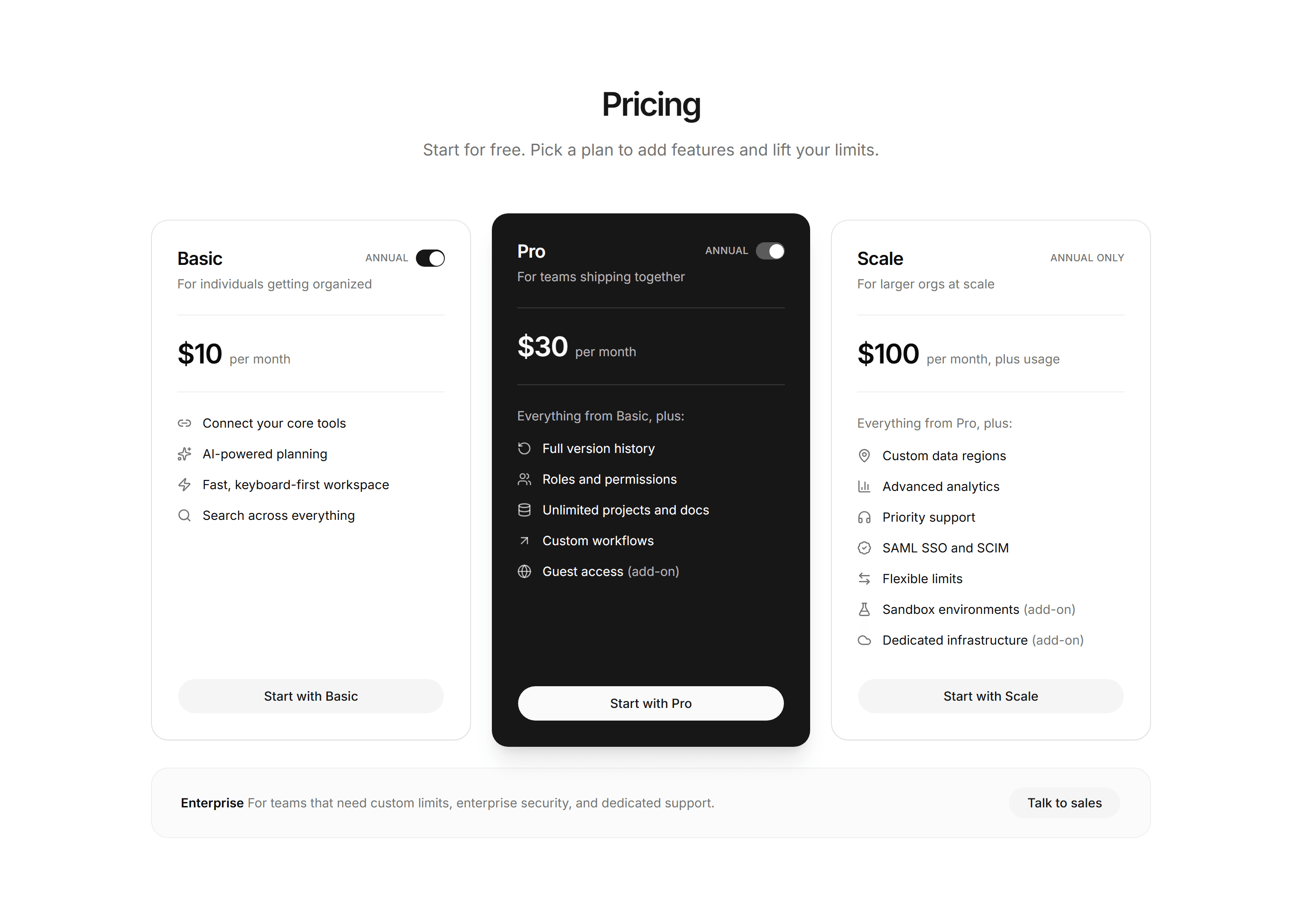 Modern SaaS Pricing: Three Tier