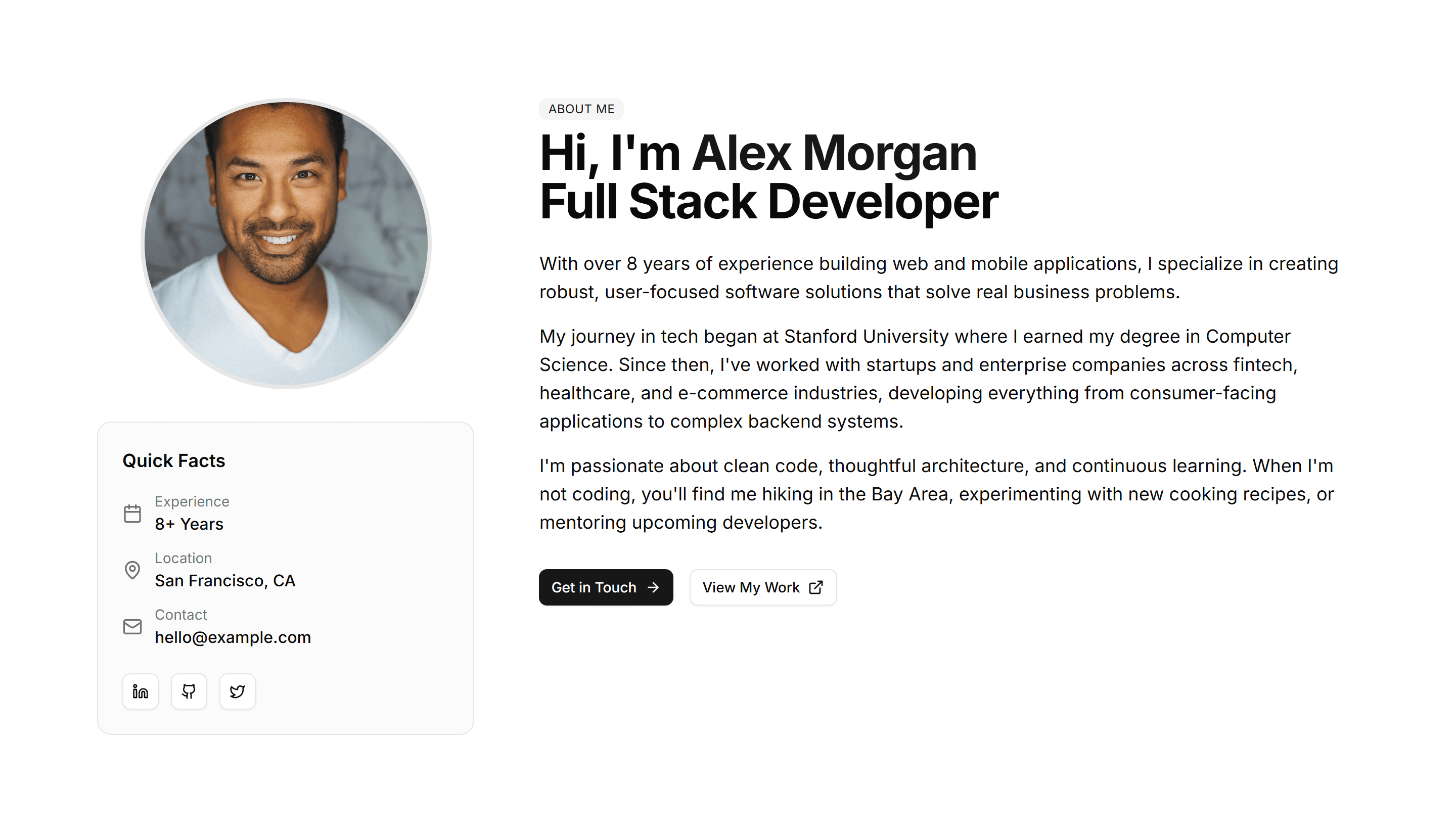 Portfolio About And Skill: About Me
