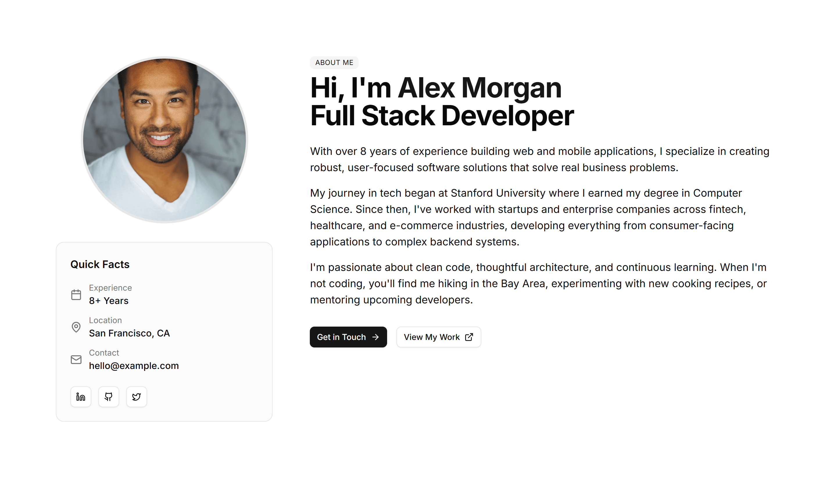 Portfolio About And Skill: About Me