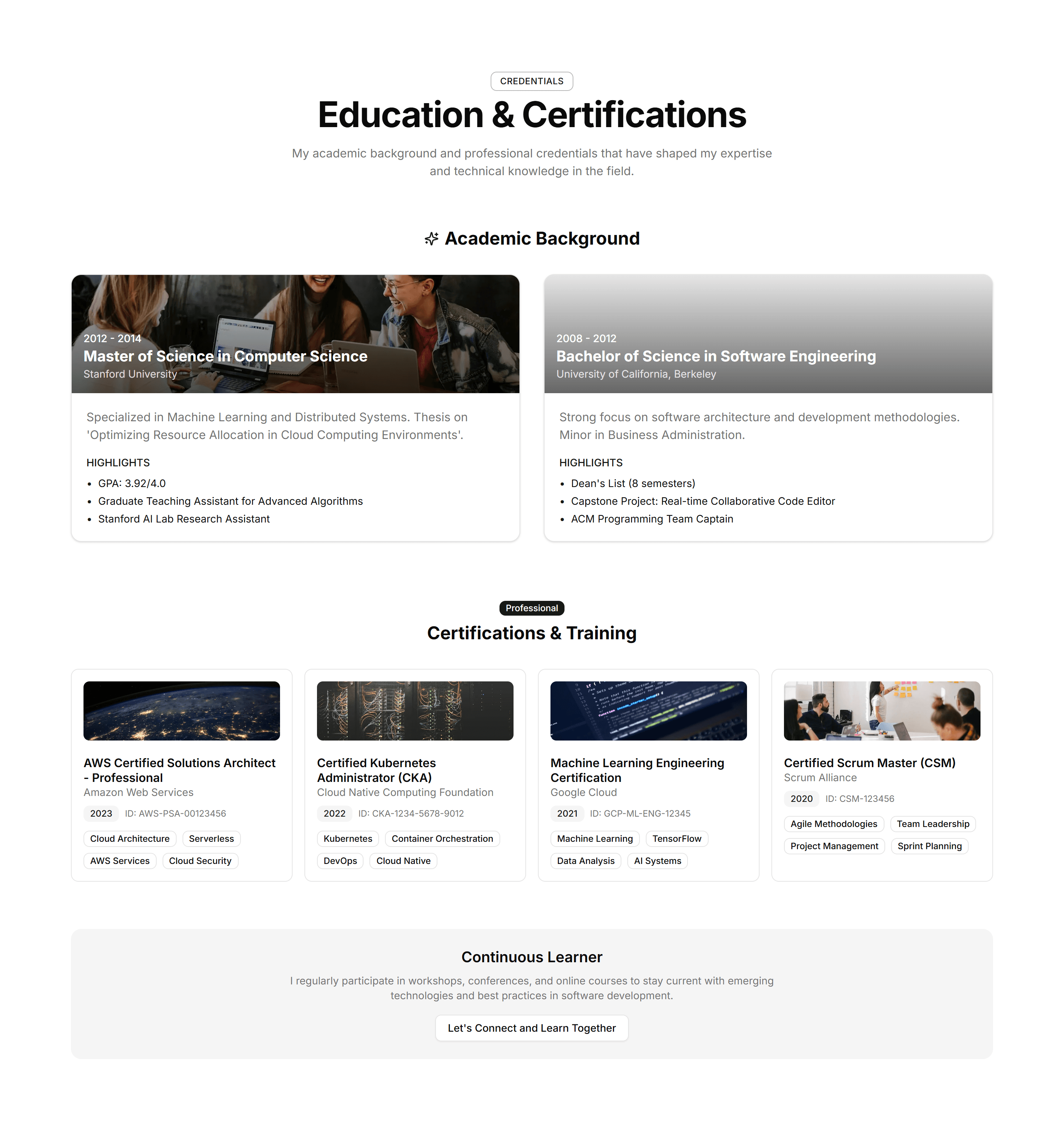 Portfolio About And Skill: Education Certifications