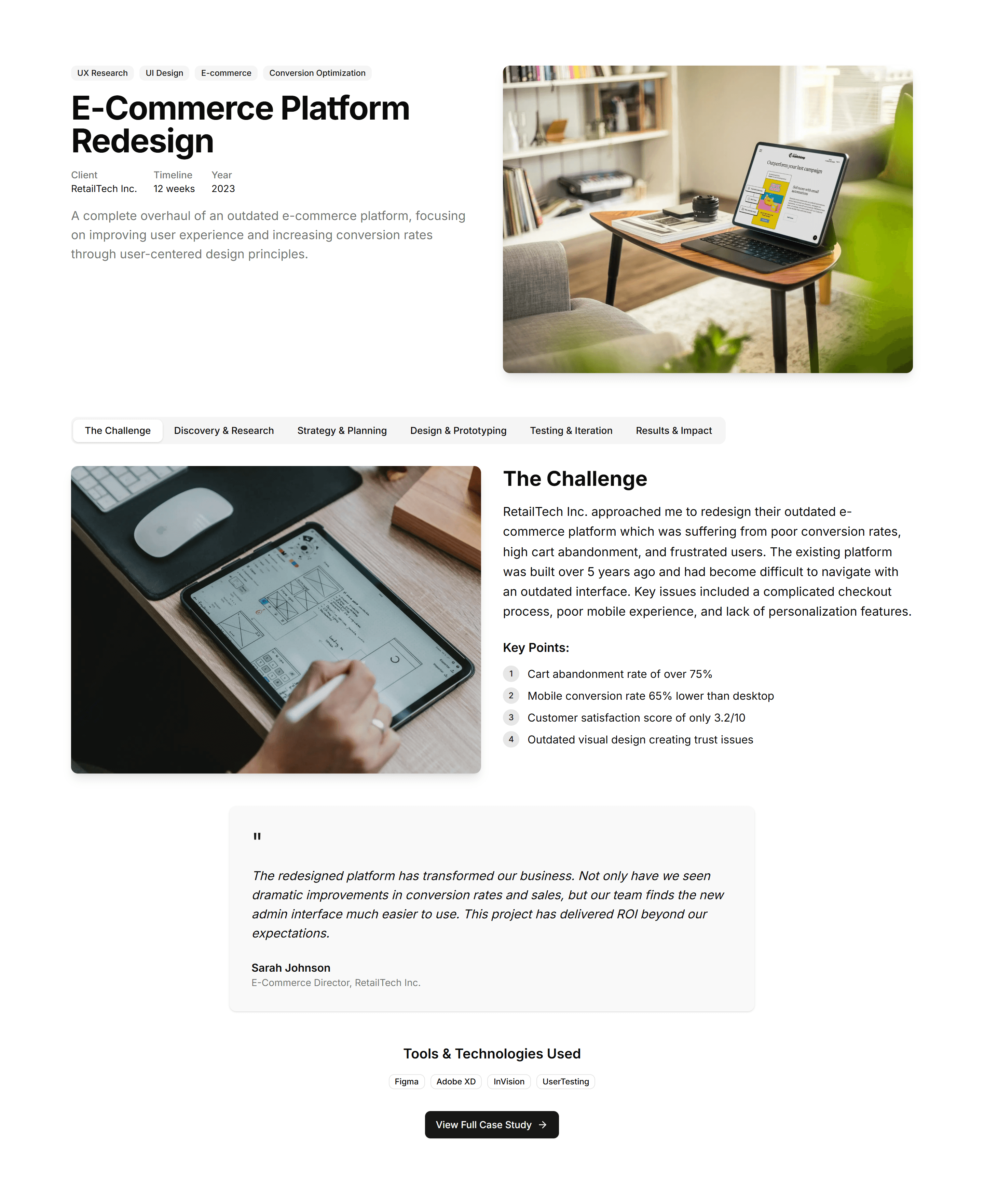 Portfolio Case Study: Side By Side Image Story