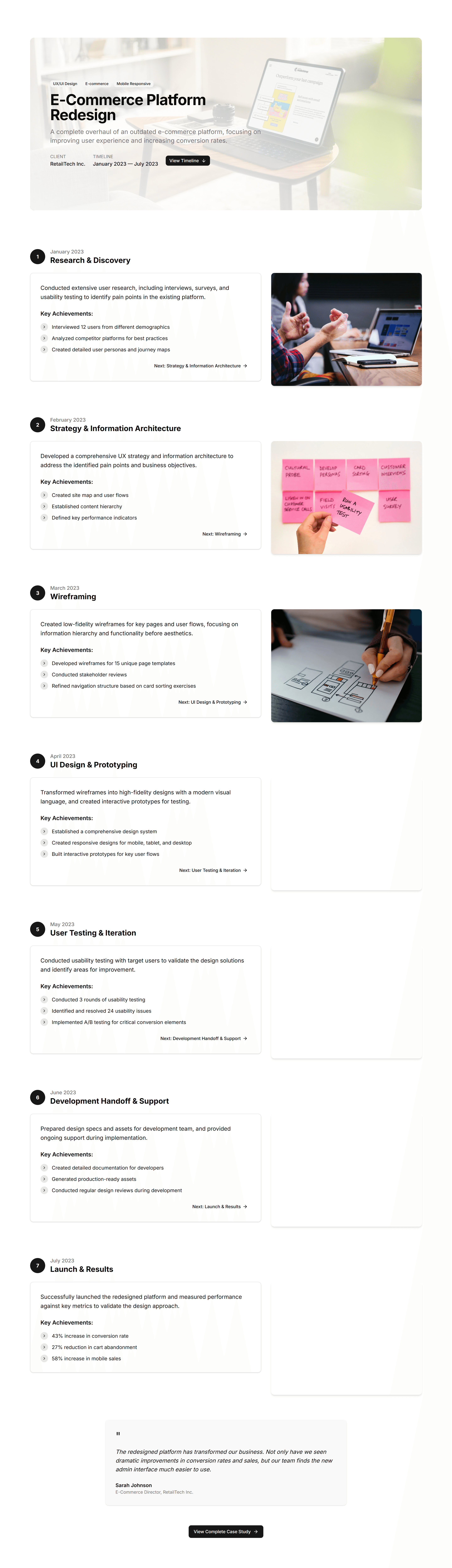 Portfolio Case Study: Timeline Style Case Study