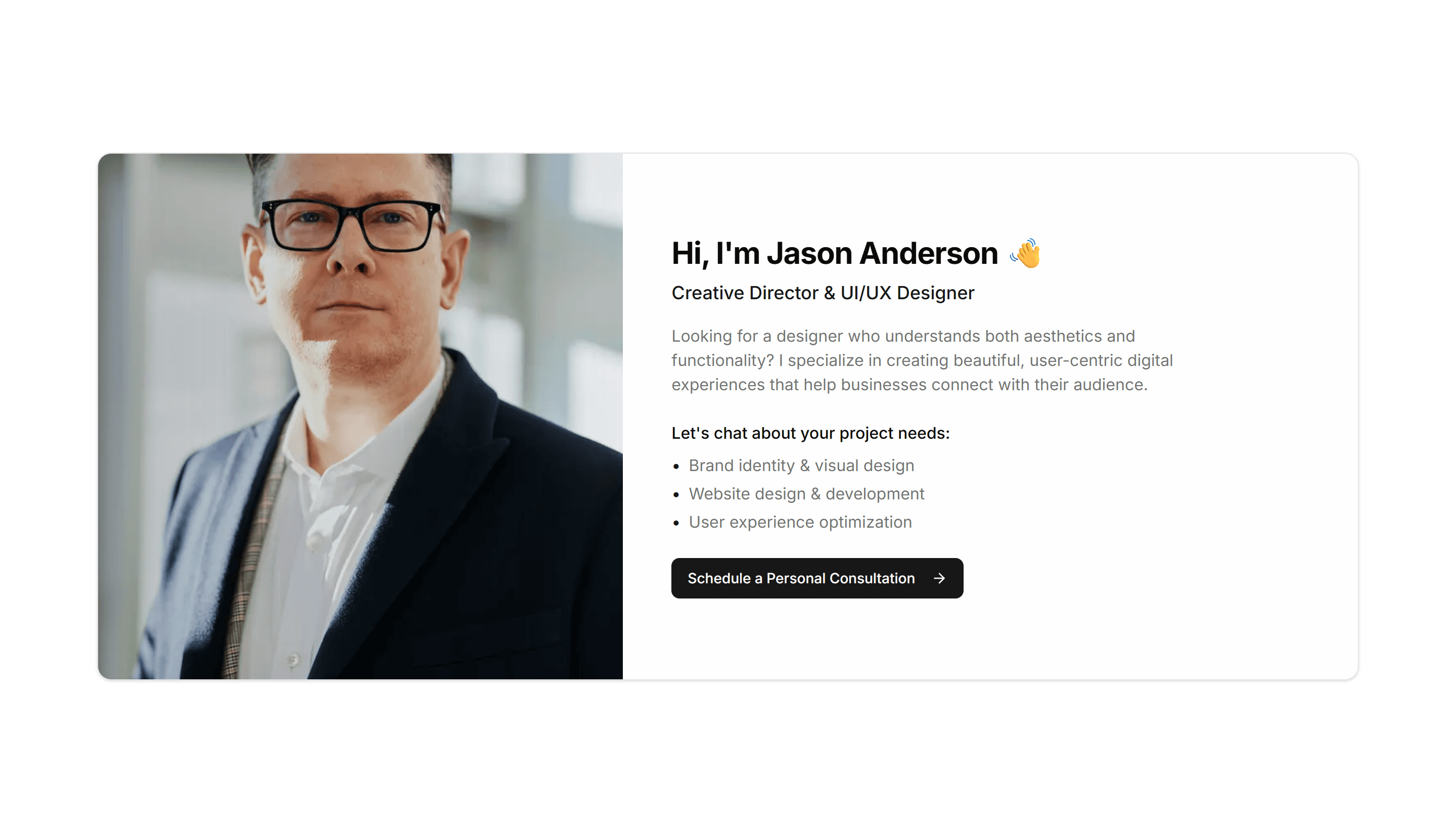 Portfolio CTA Banner: Personal Photo CTA