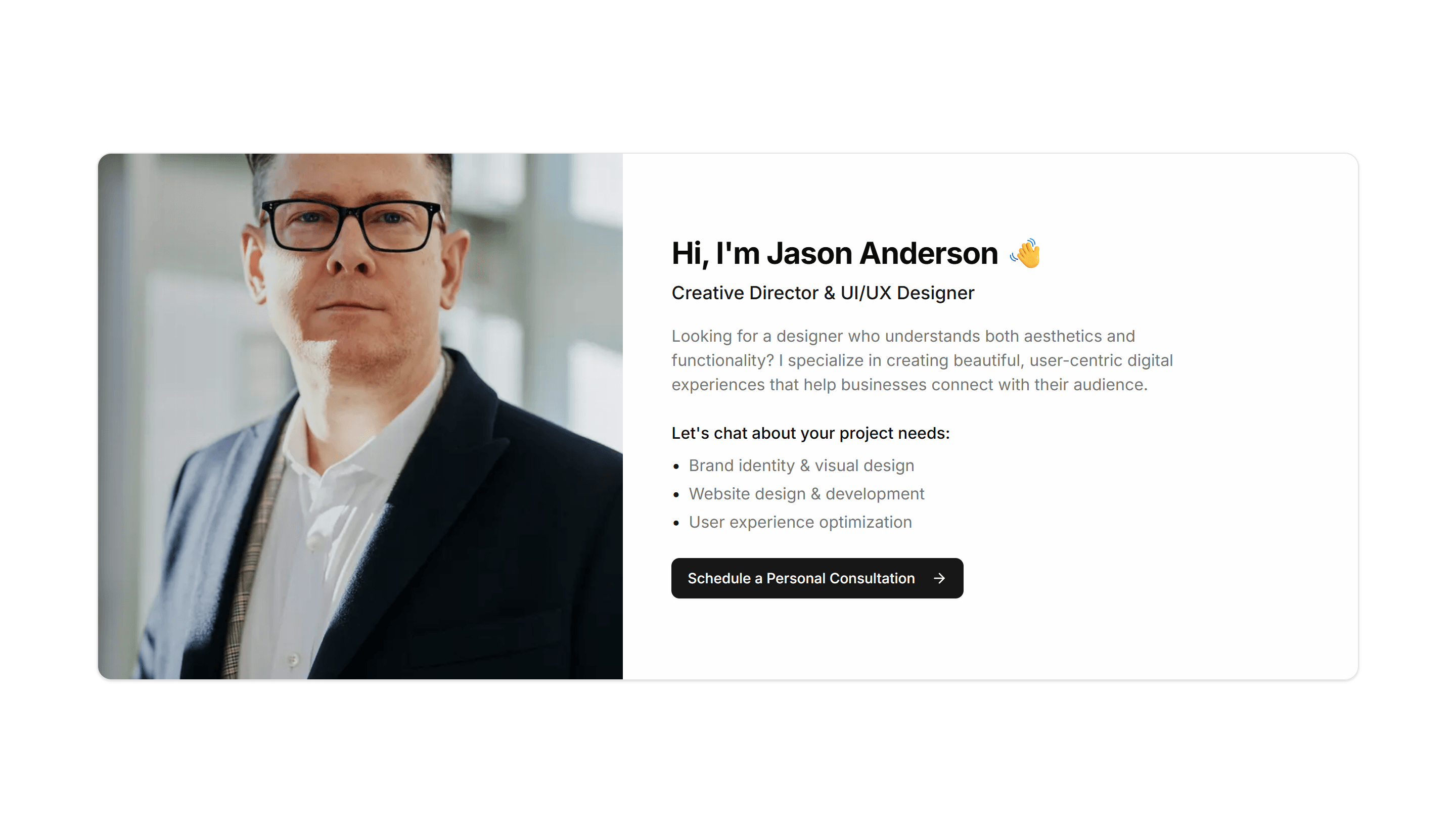 Portfolio CTA Banner: Personal Photo CTA