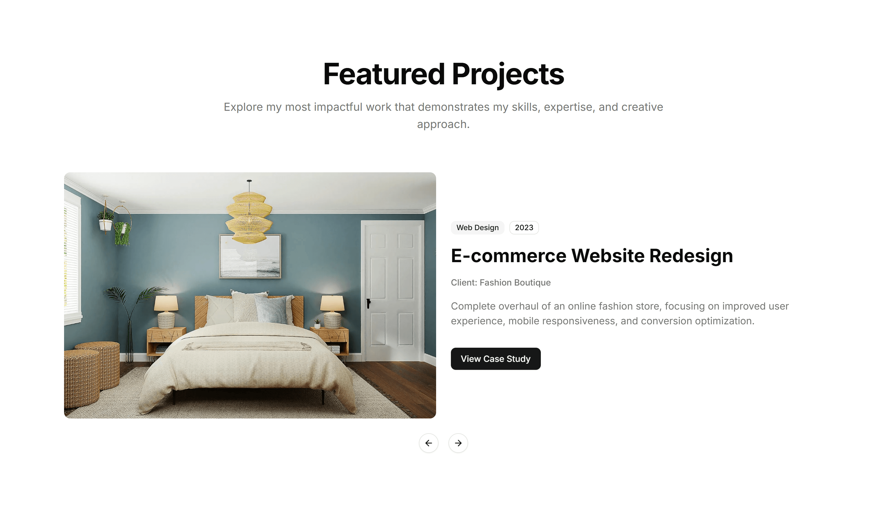 Portfolio Featured Work Highlight: Carousel Of Featured Projects