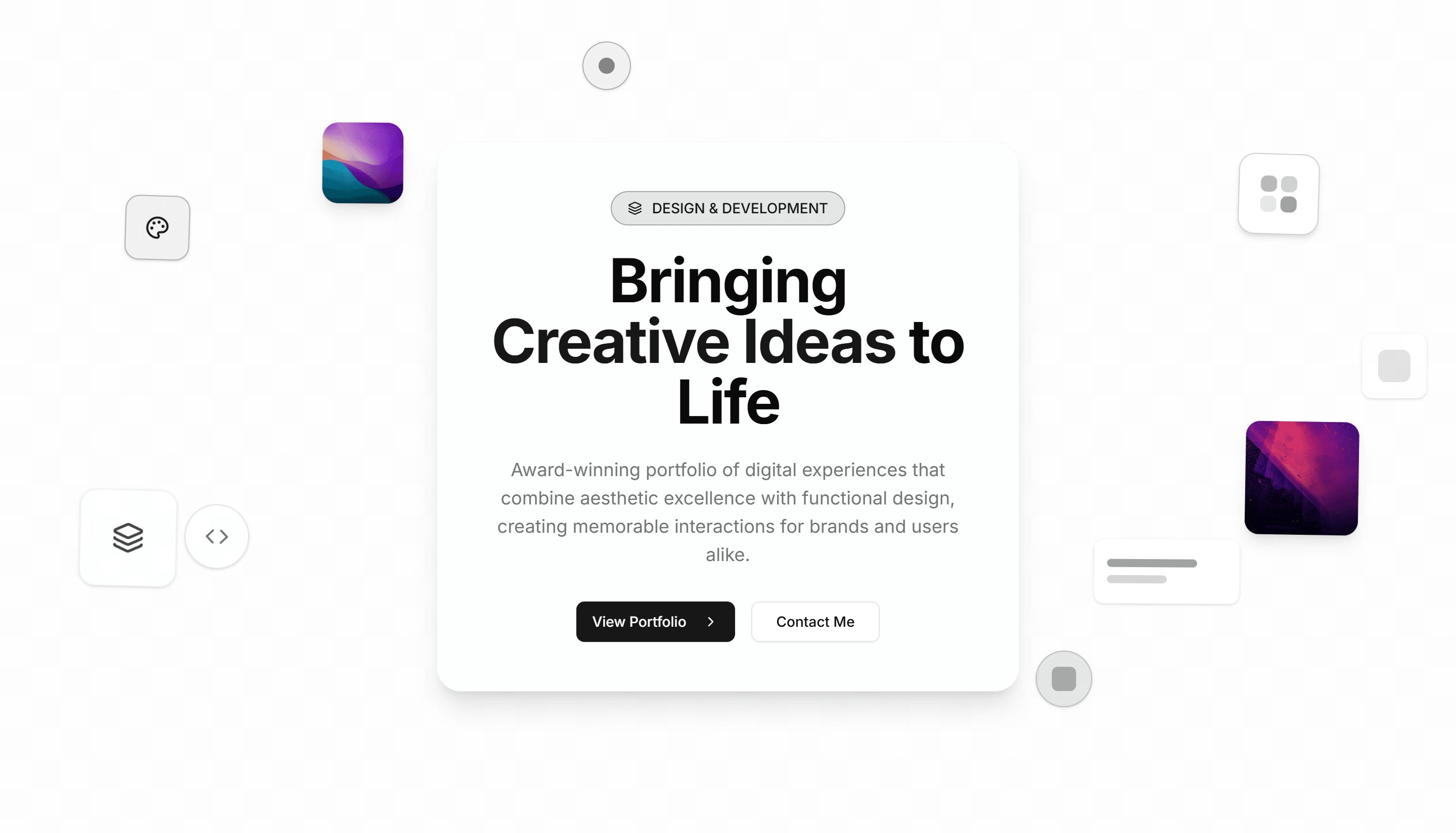 Portfolio Hero Showcase: Floating Elements