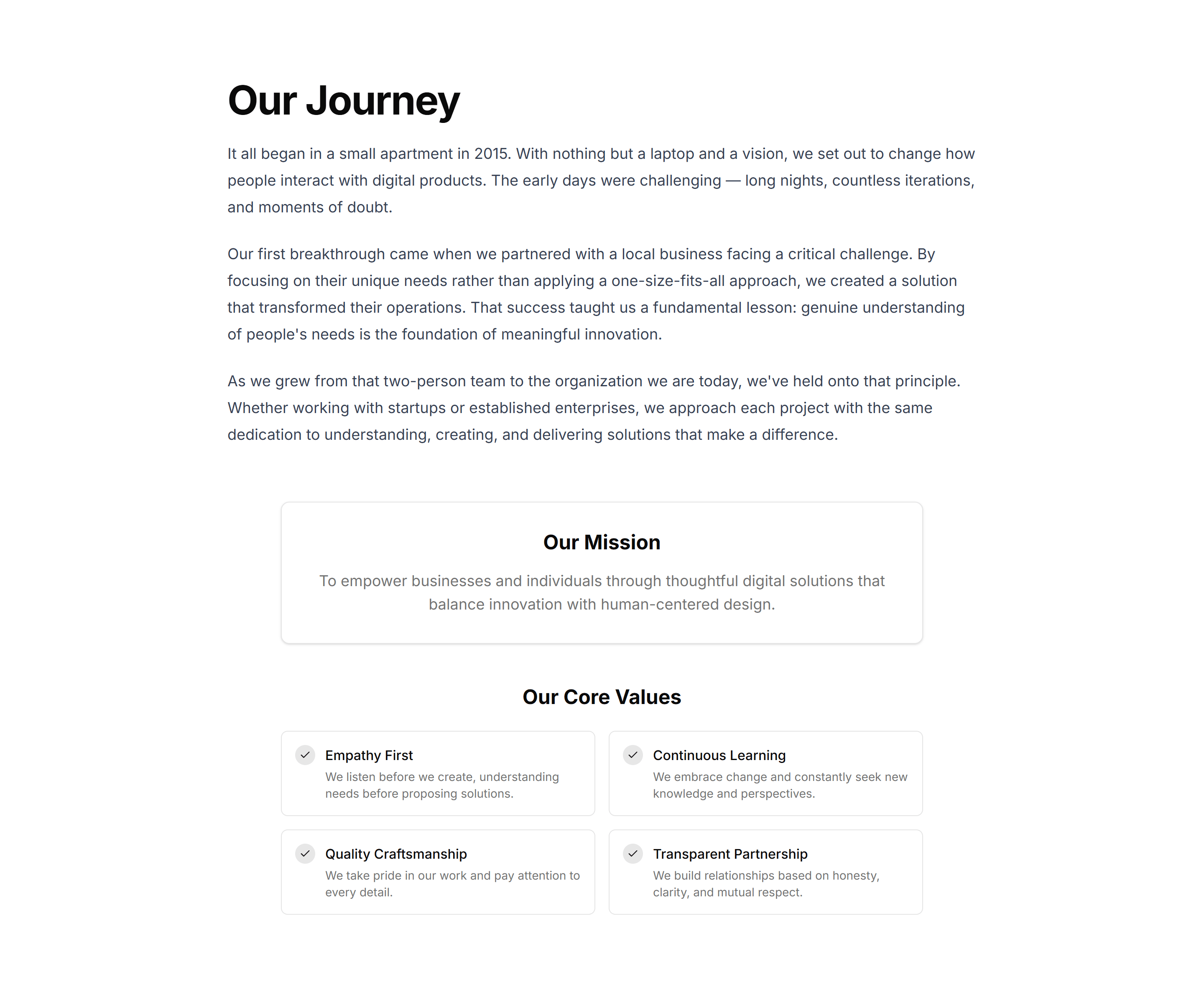 Portfolio Mission And Value: Story First Narrative