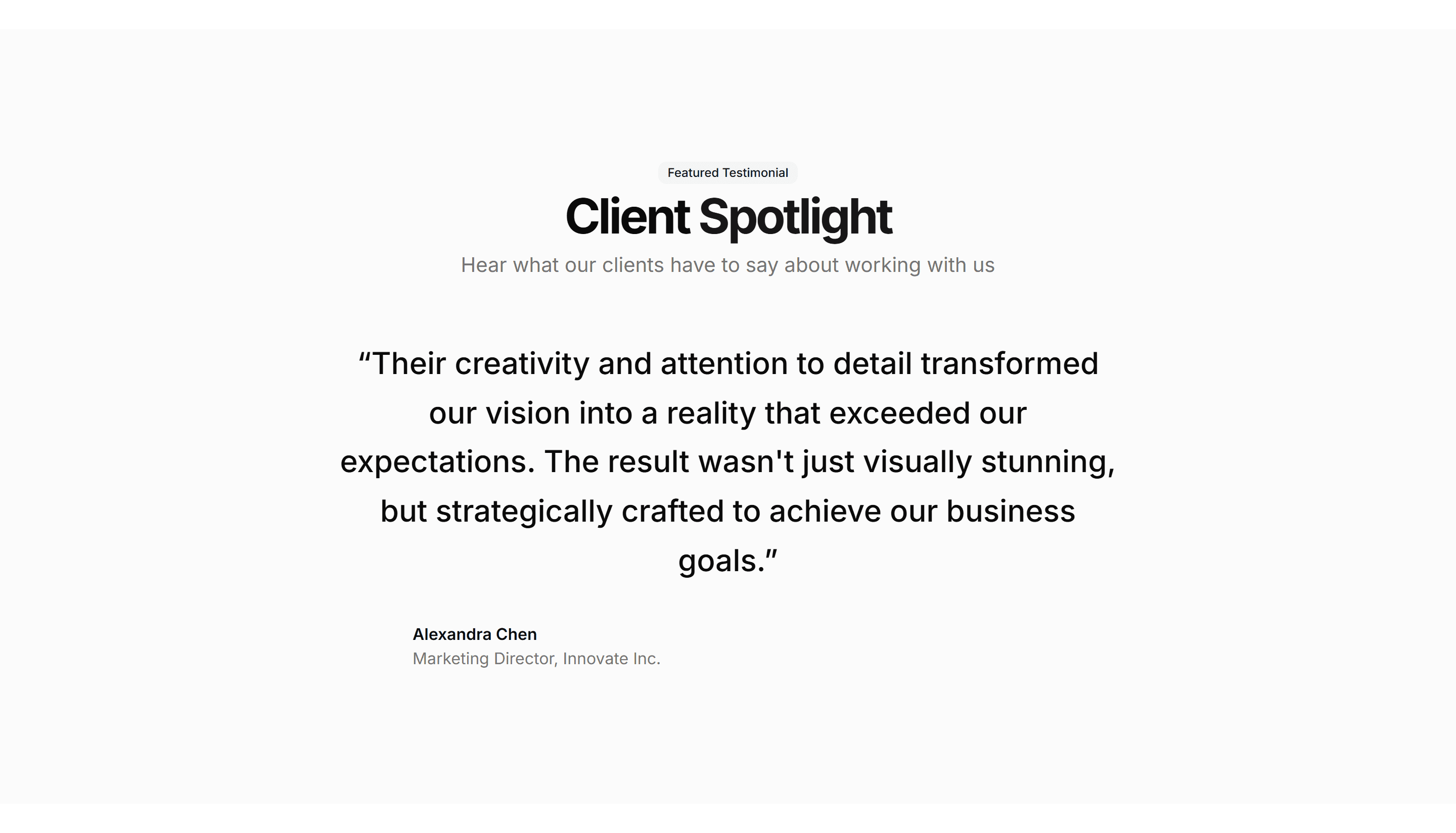 Portfolio Quote And Feedback: Single Quote Highlight