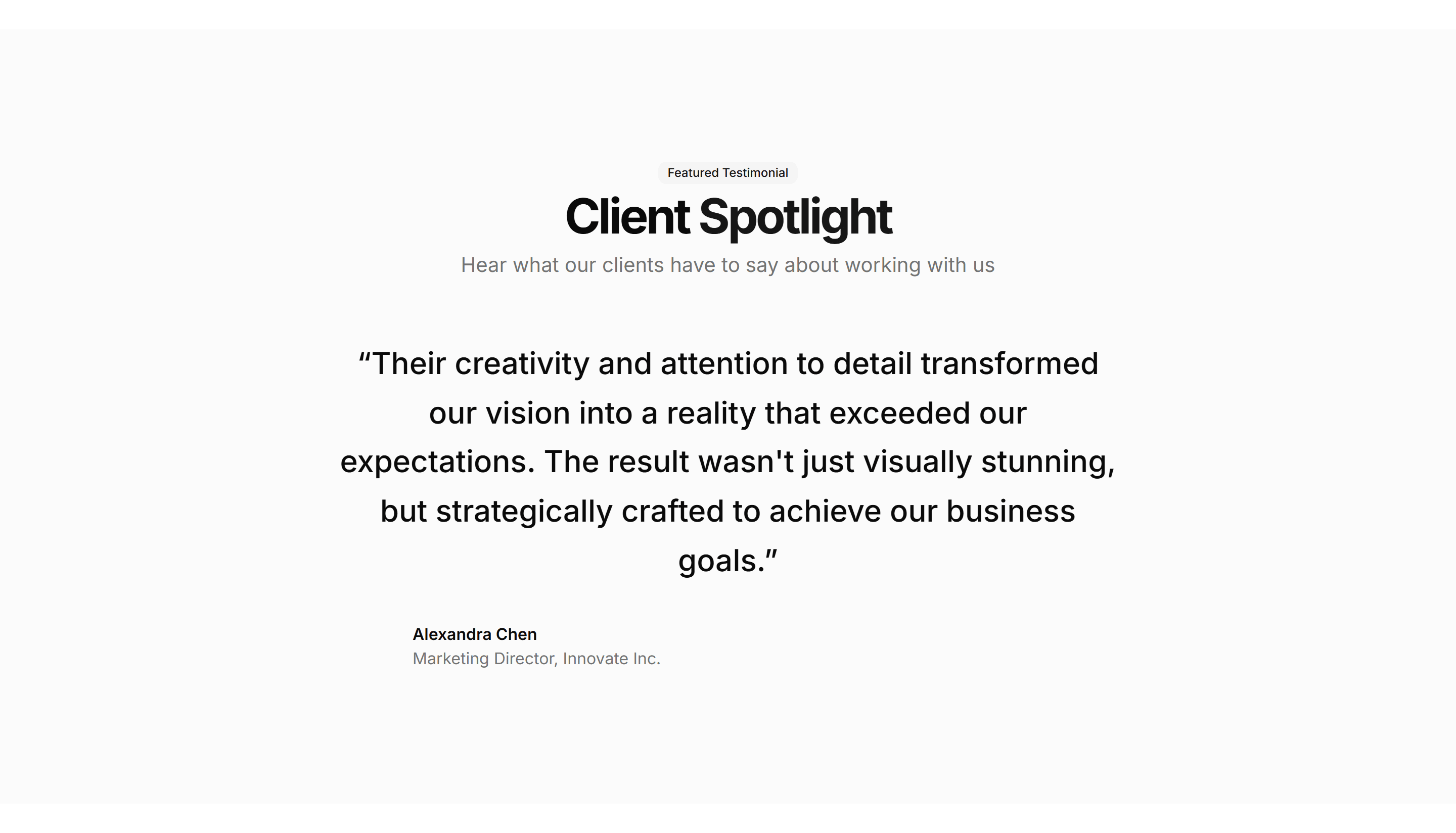 Portfolio Quote And Feedback: Single Quote Highlight