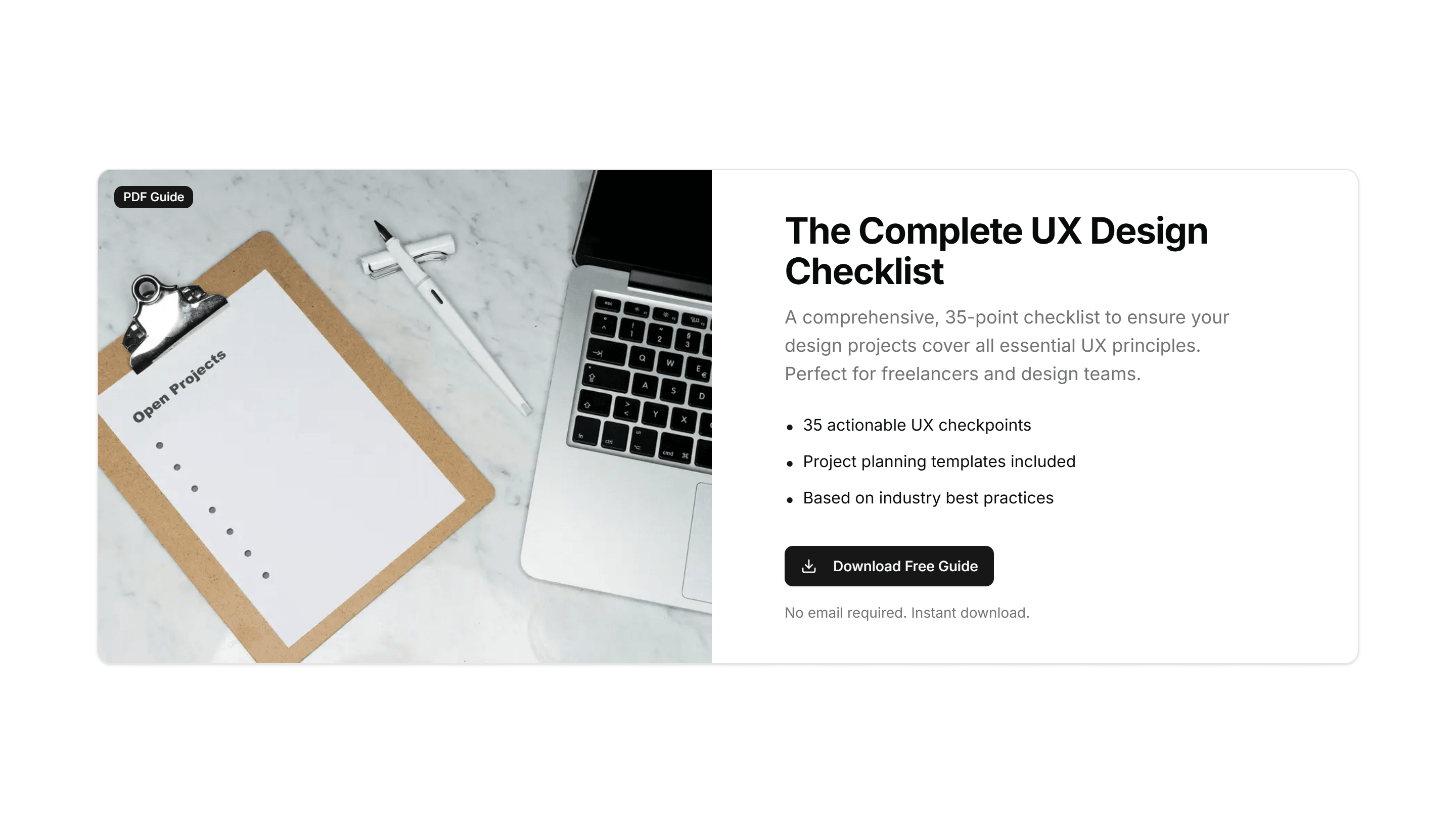 Portfolio Resource Download Section: Featured Resource Card
