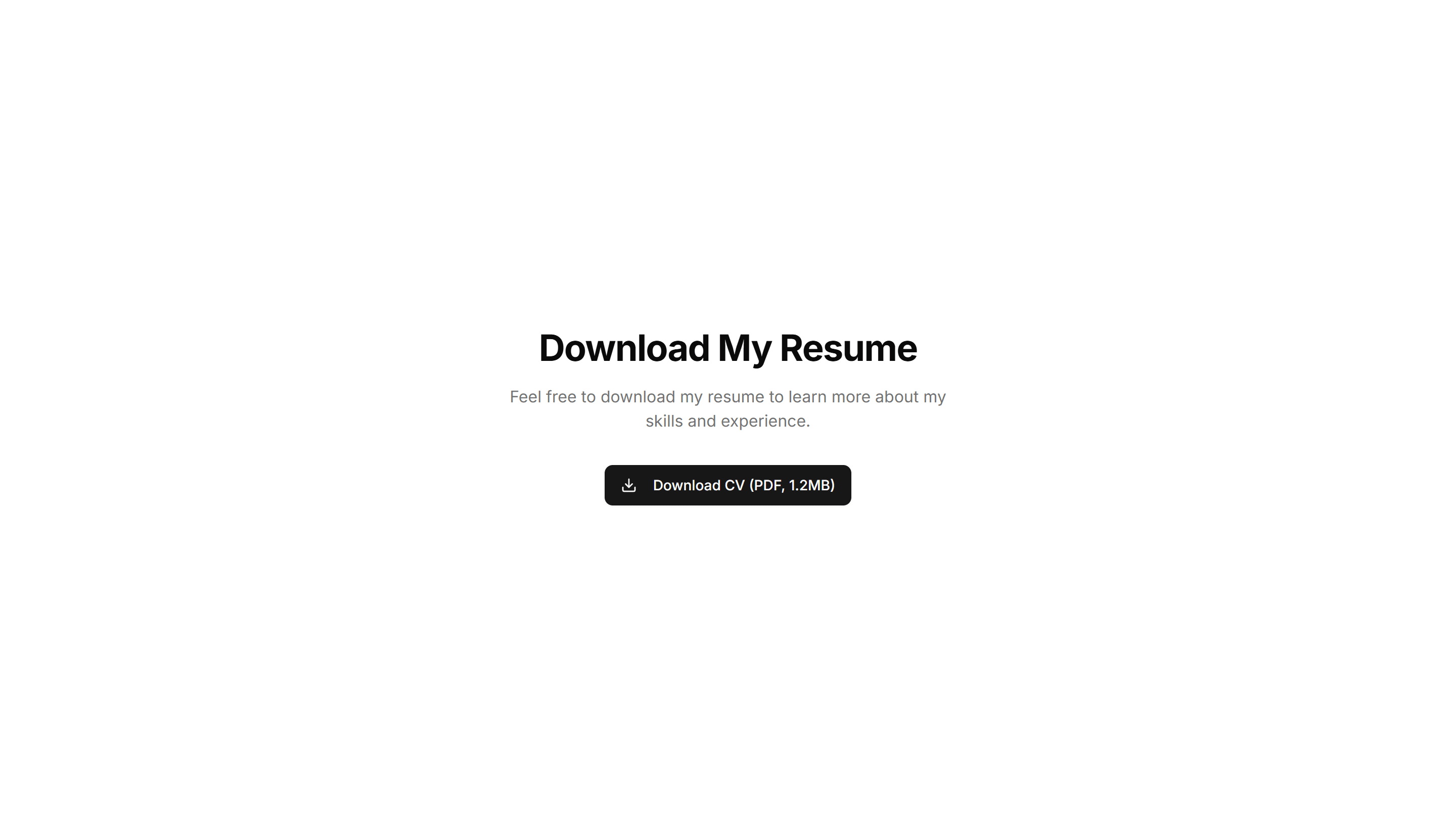 Portfolio Resume And Download: Simple Download Button