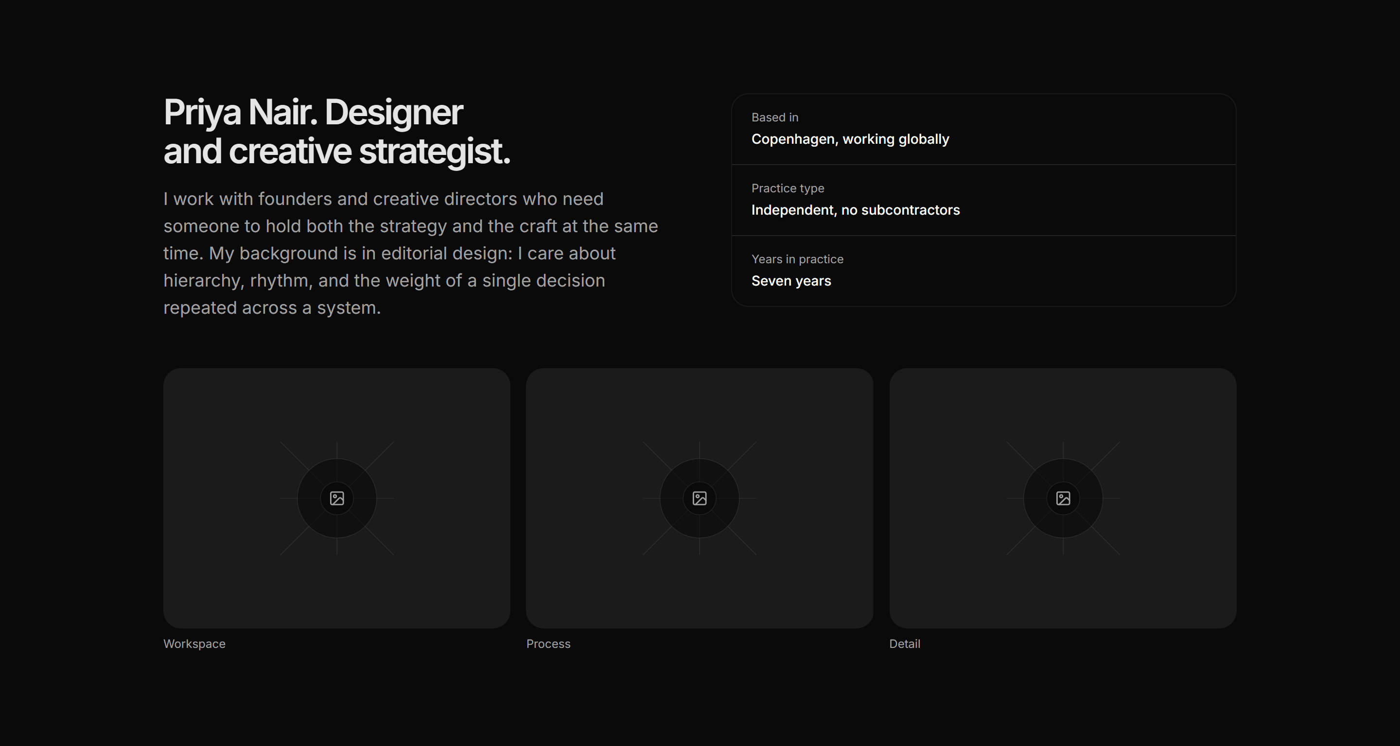 Portfolio About: About With Image Row