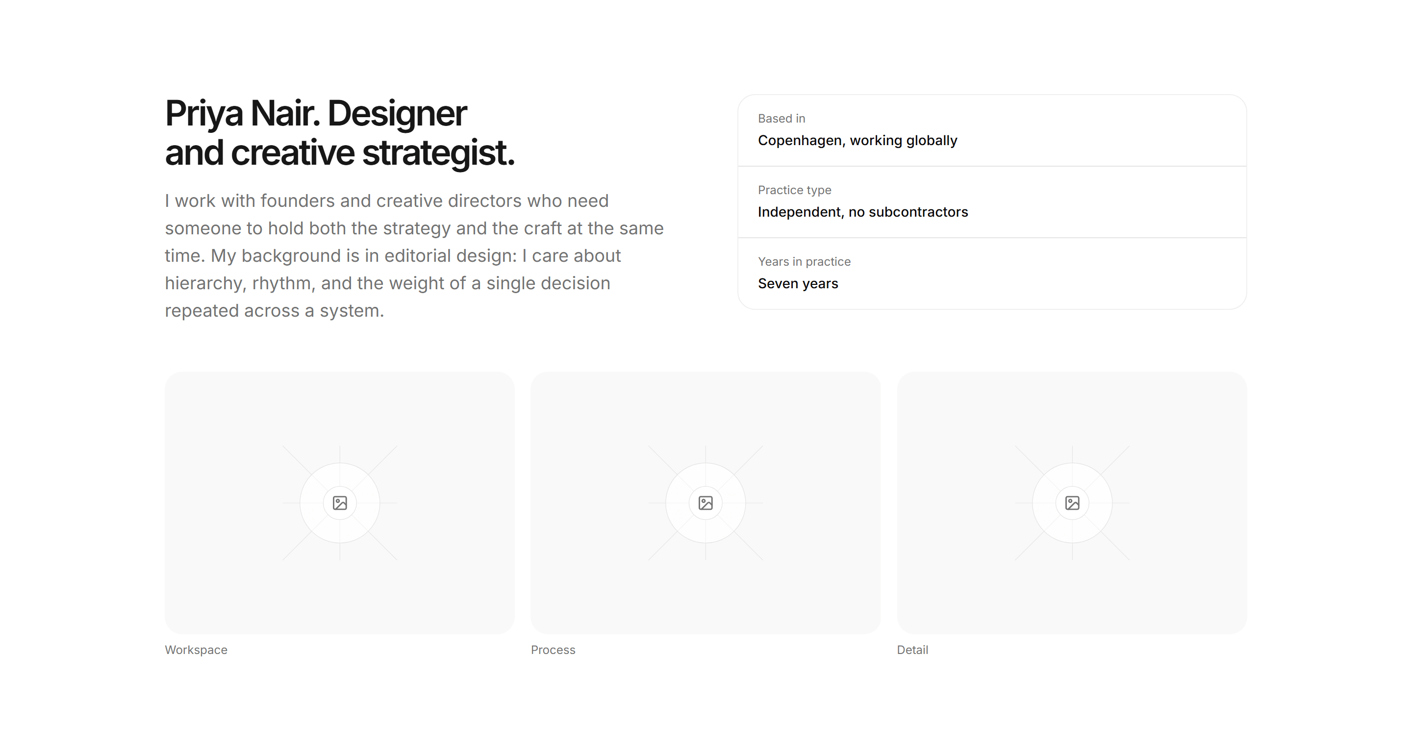Portfolio About: About With Image Row