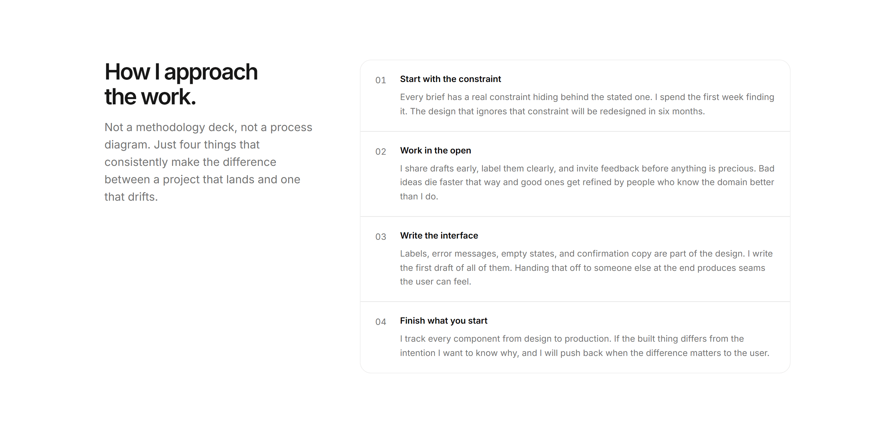 Portfolio About: Approach About